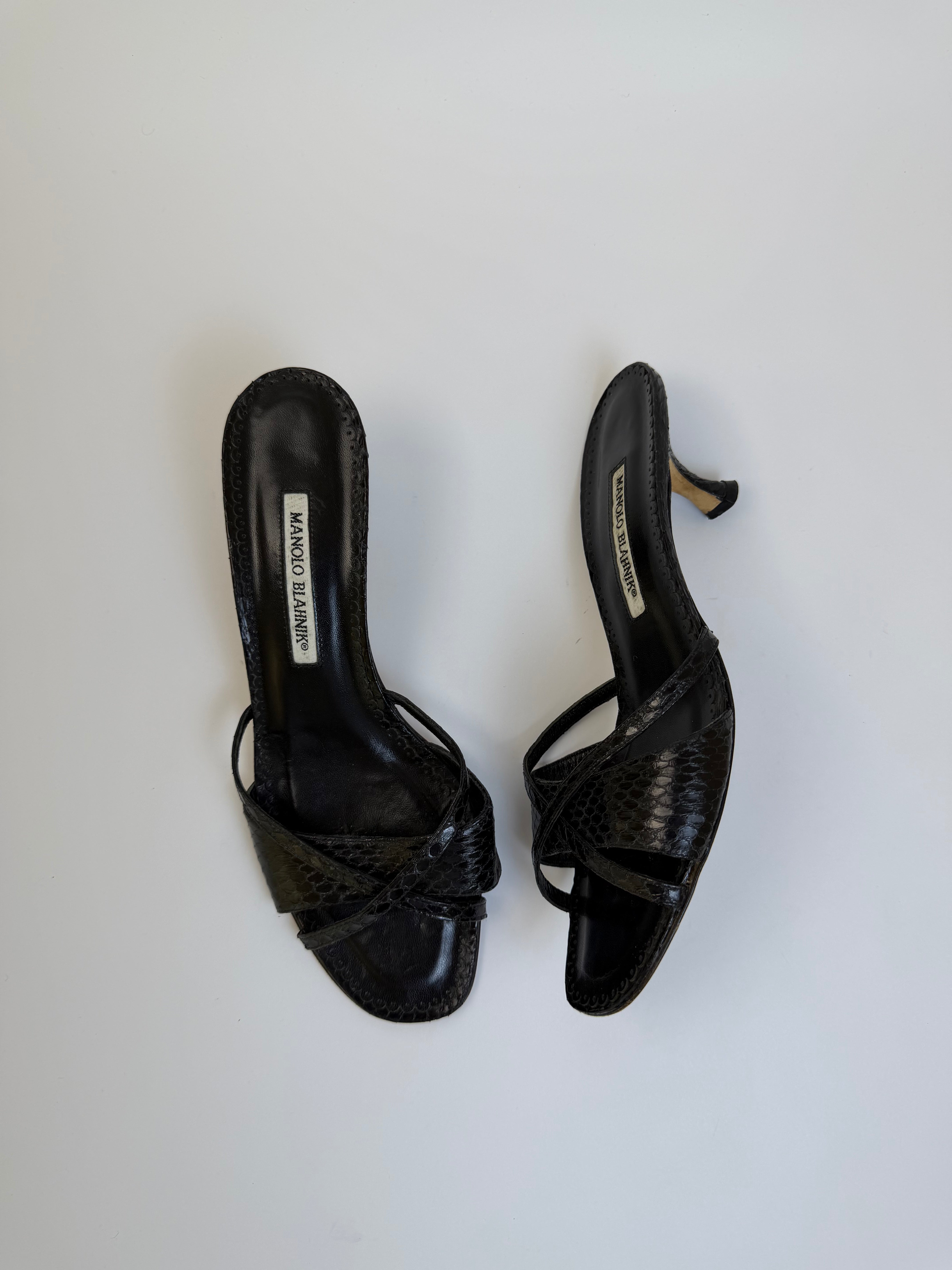 Manolo Blahnik Croc Slides 39.5