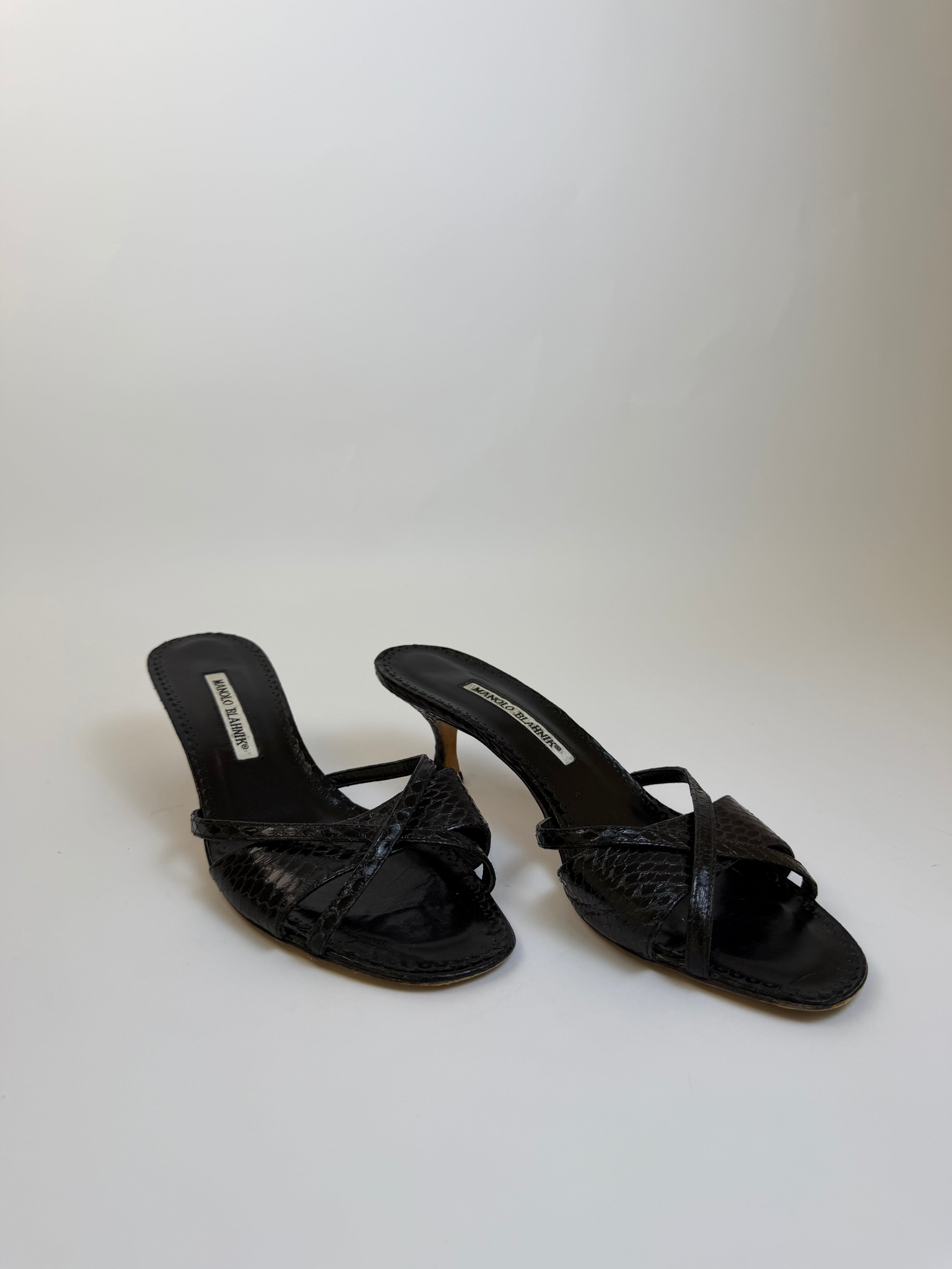 Manolo Blahnik Croc Slides 39.5
