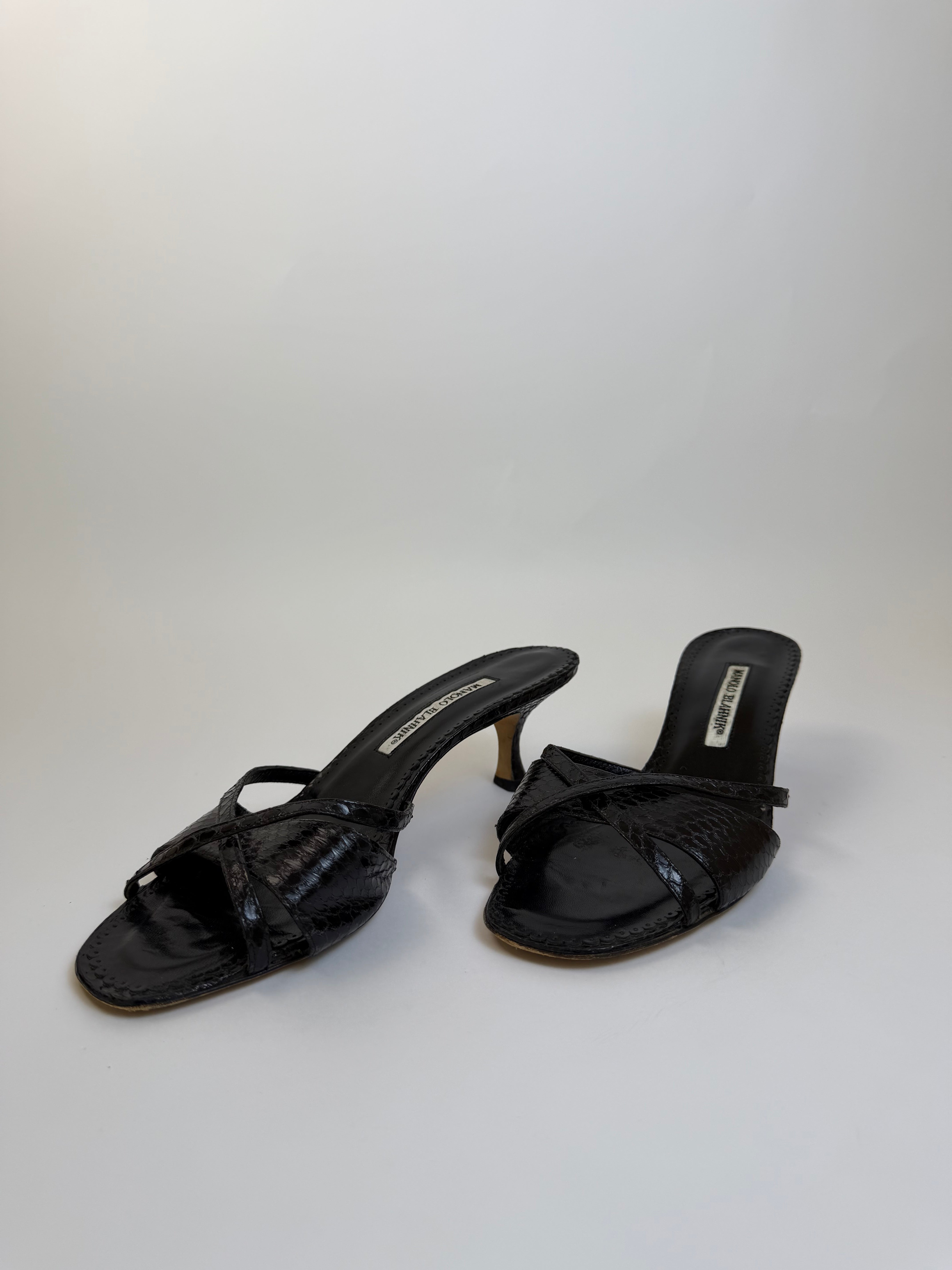Manolo Blahnik Croc Slides 39.5