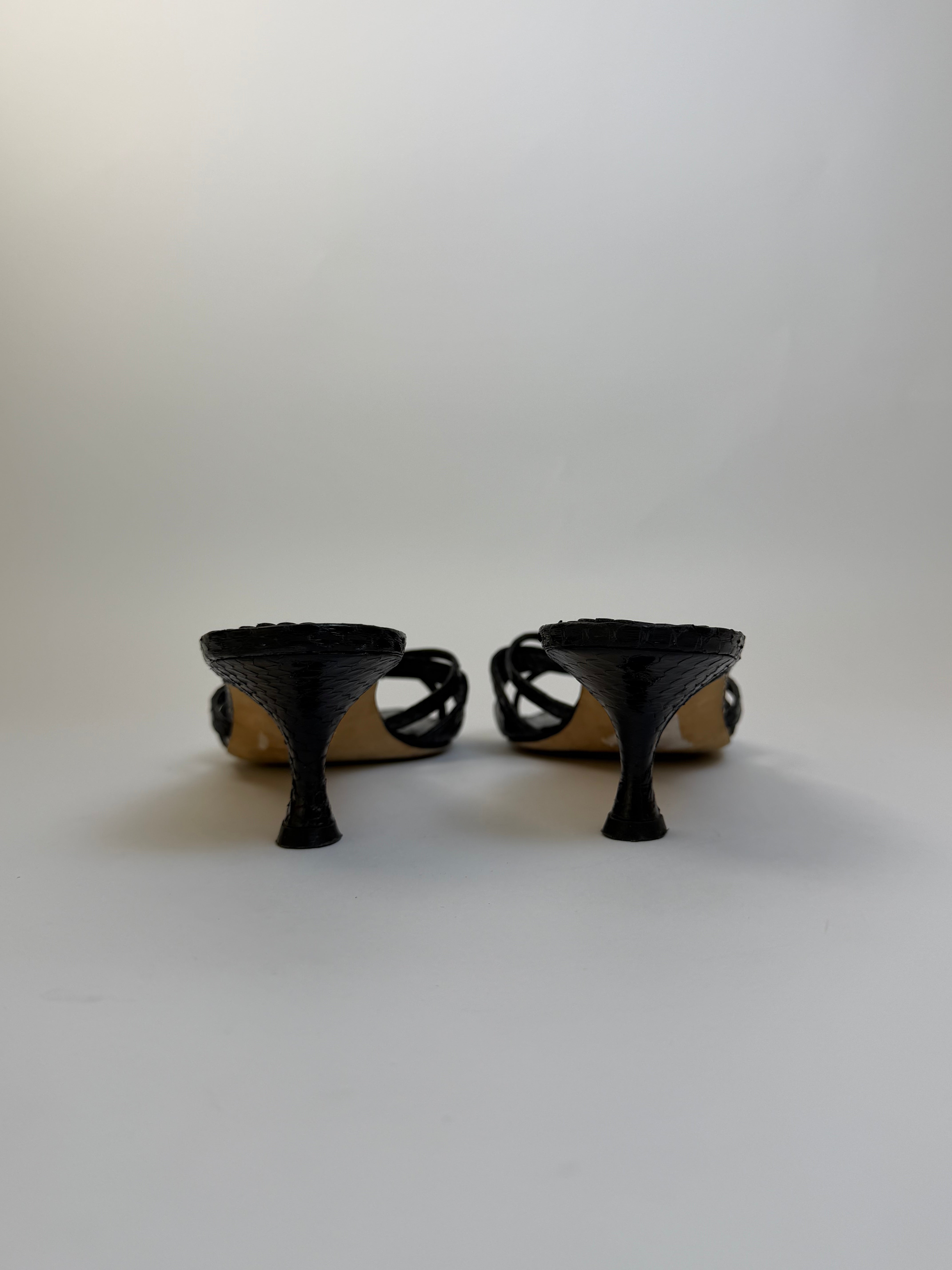 Manolo Blahnik Croc Slides 39.5