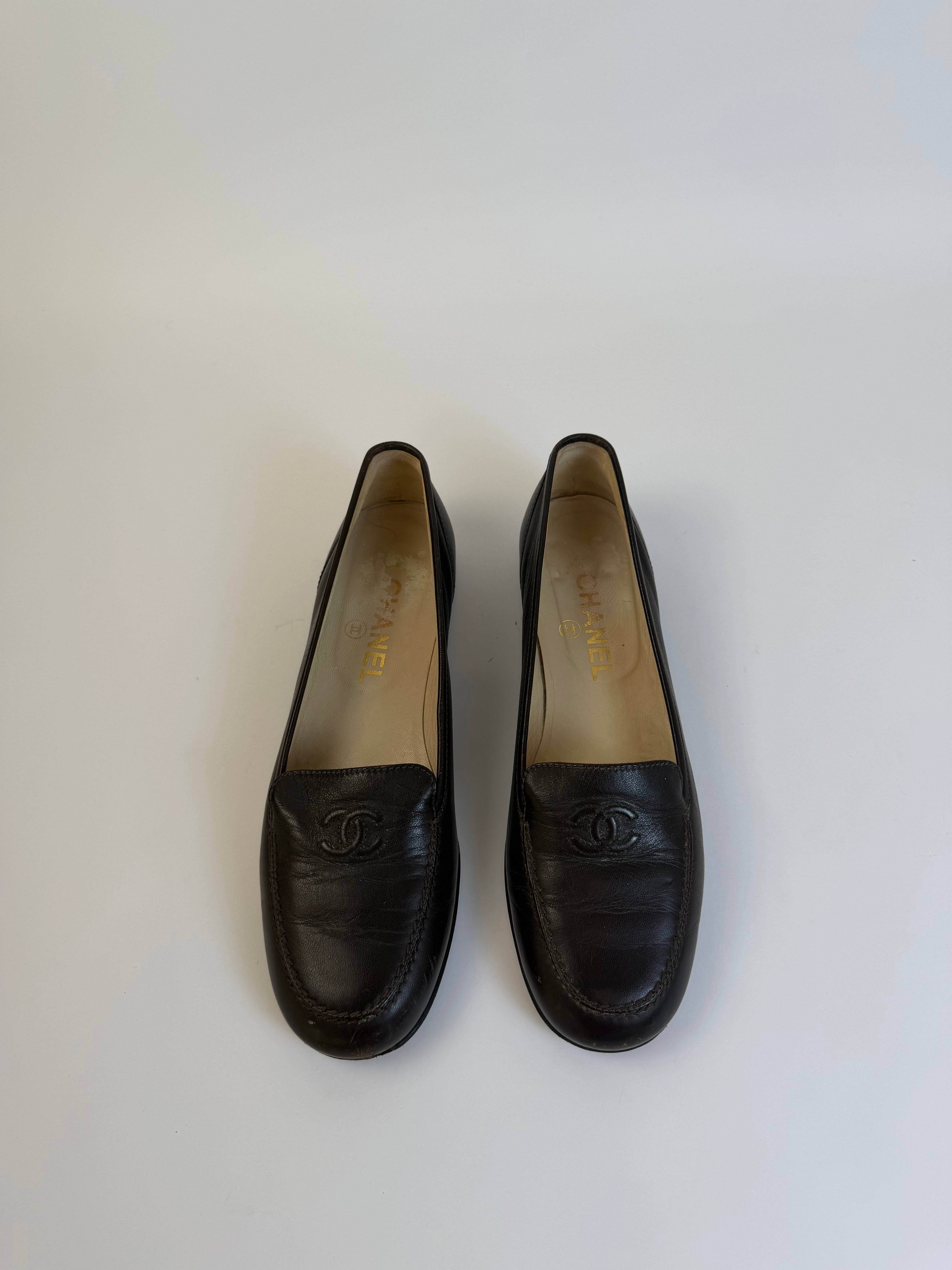 Chanel Black Loafers 38