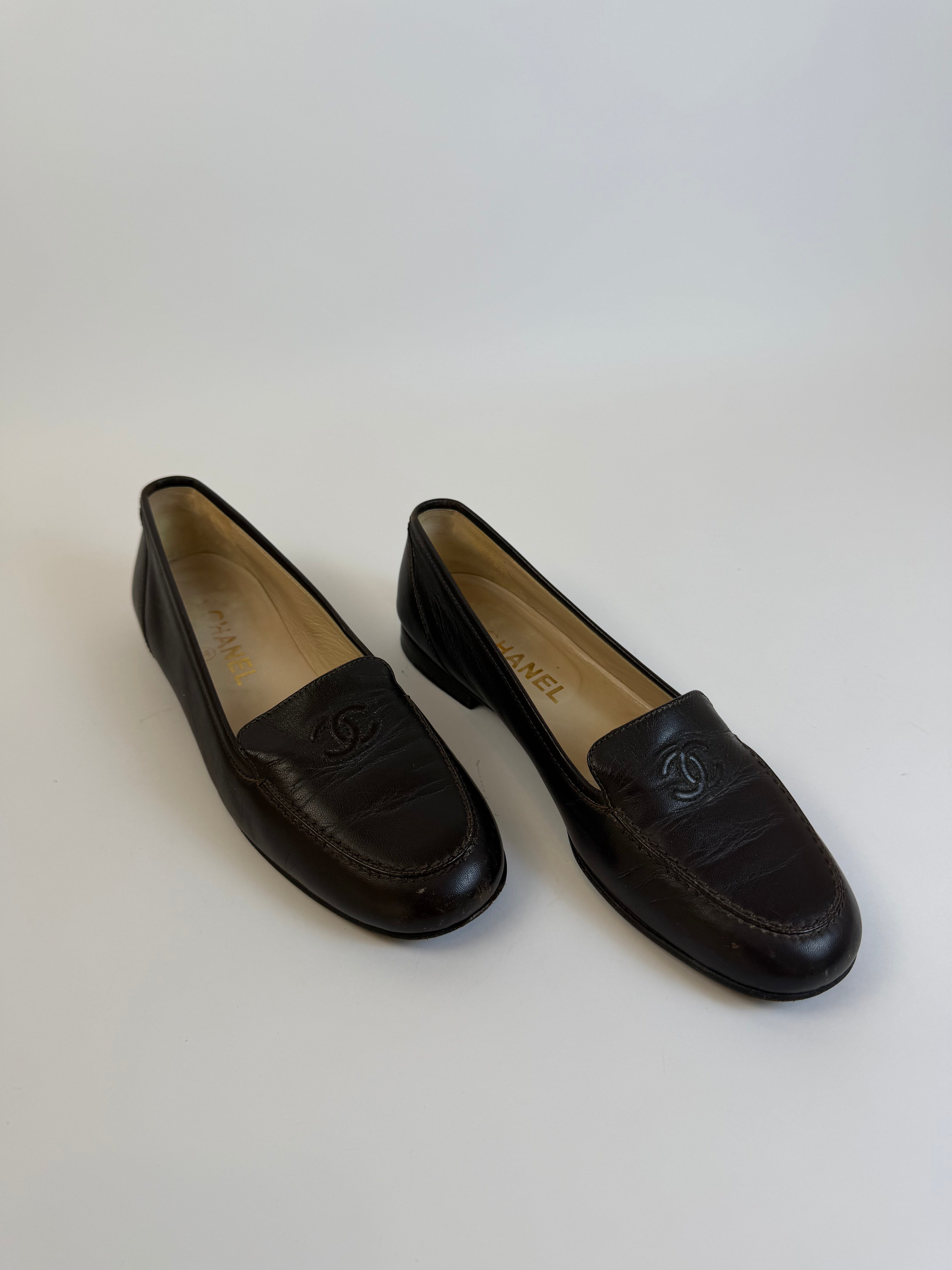 Chanel Black Loafers 38