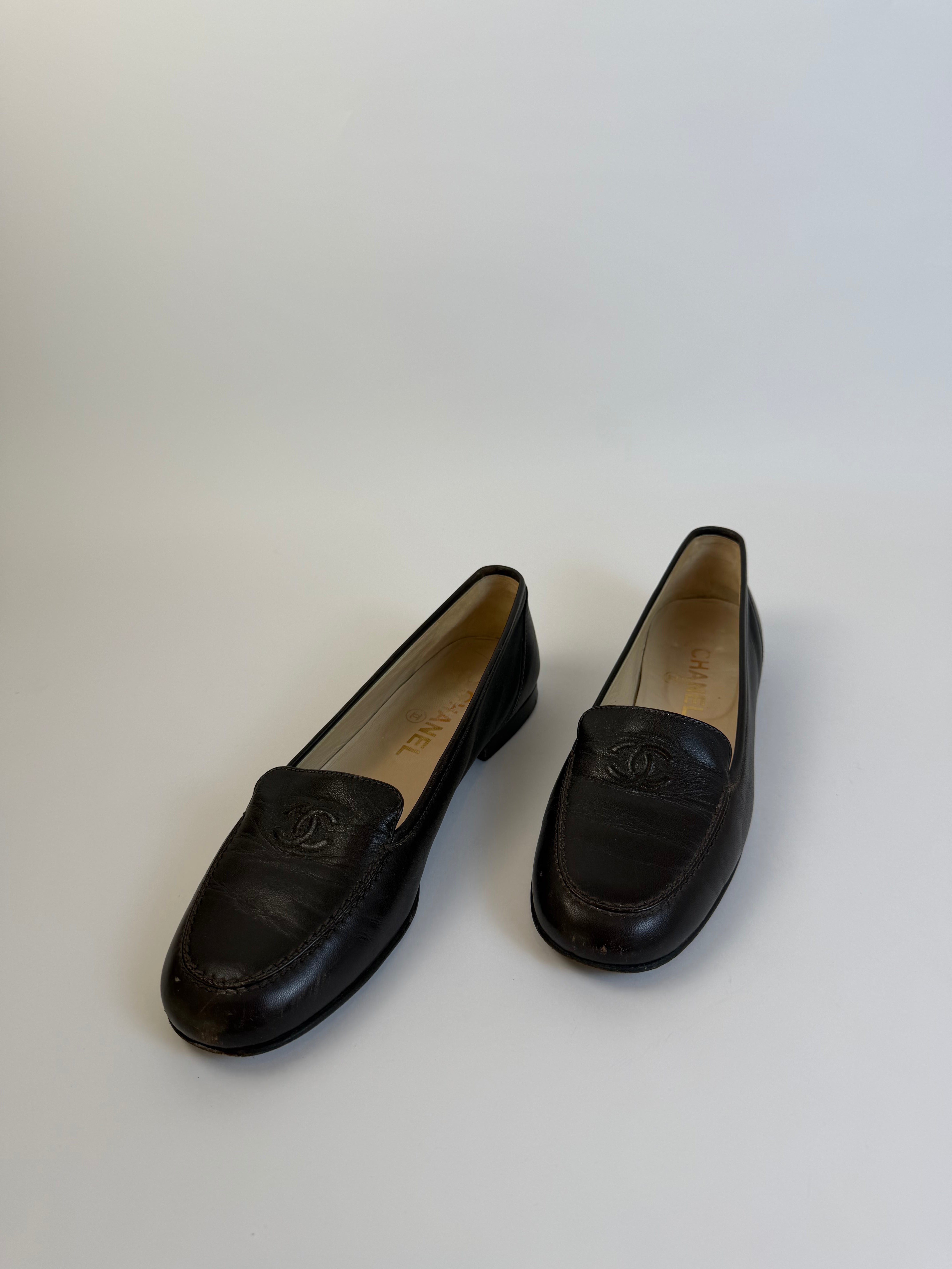 Chanel Black Loafers 38