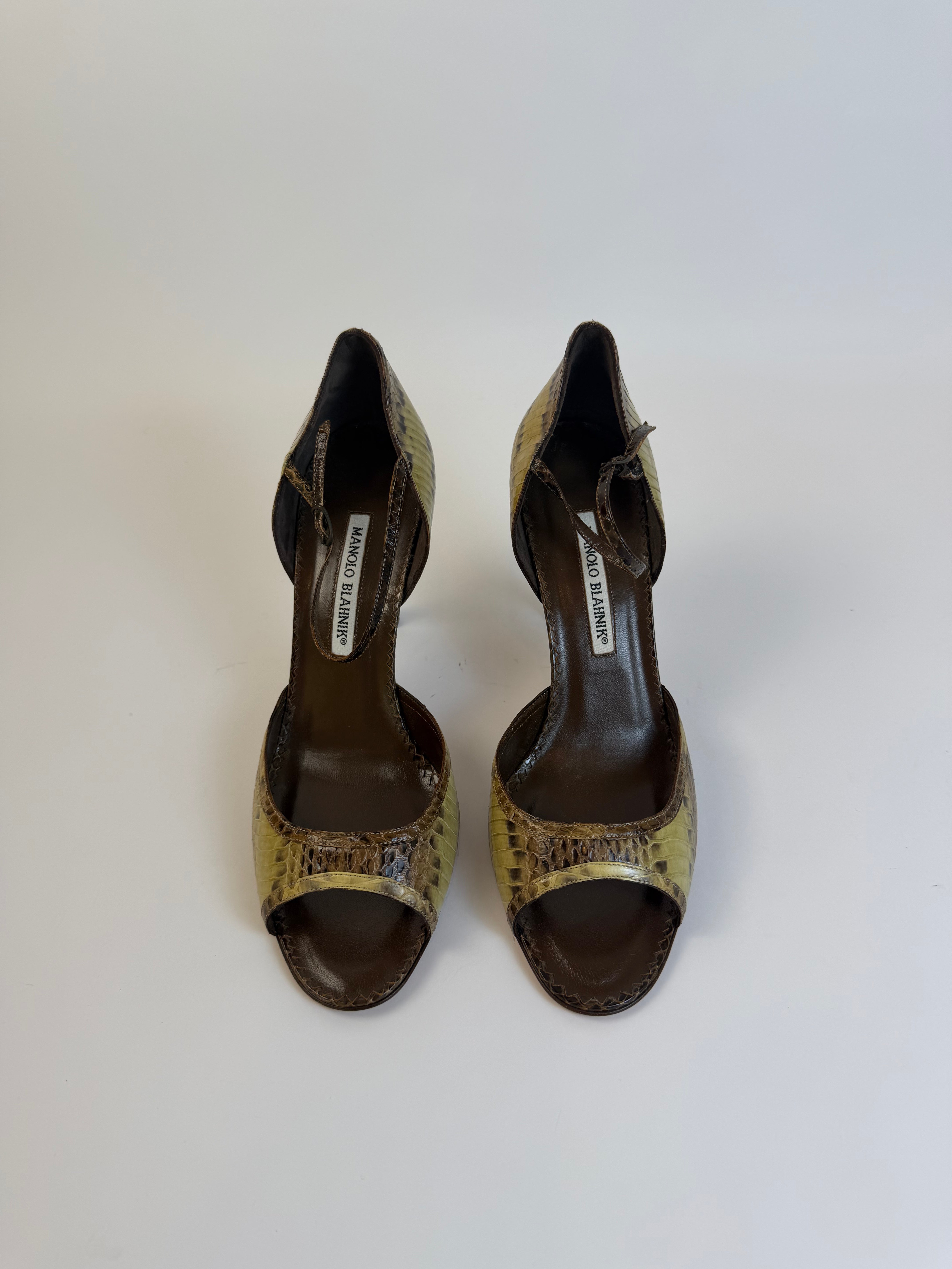 Manolo Blahnik Python D'Orsay Pump 39.5