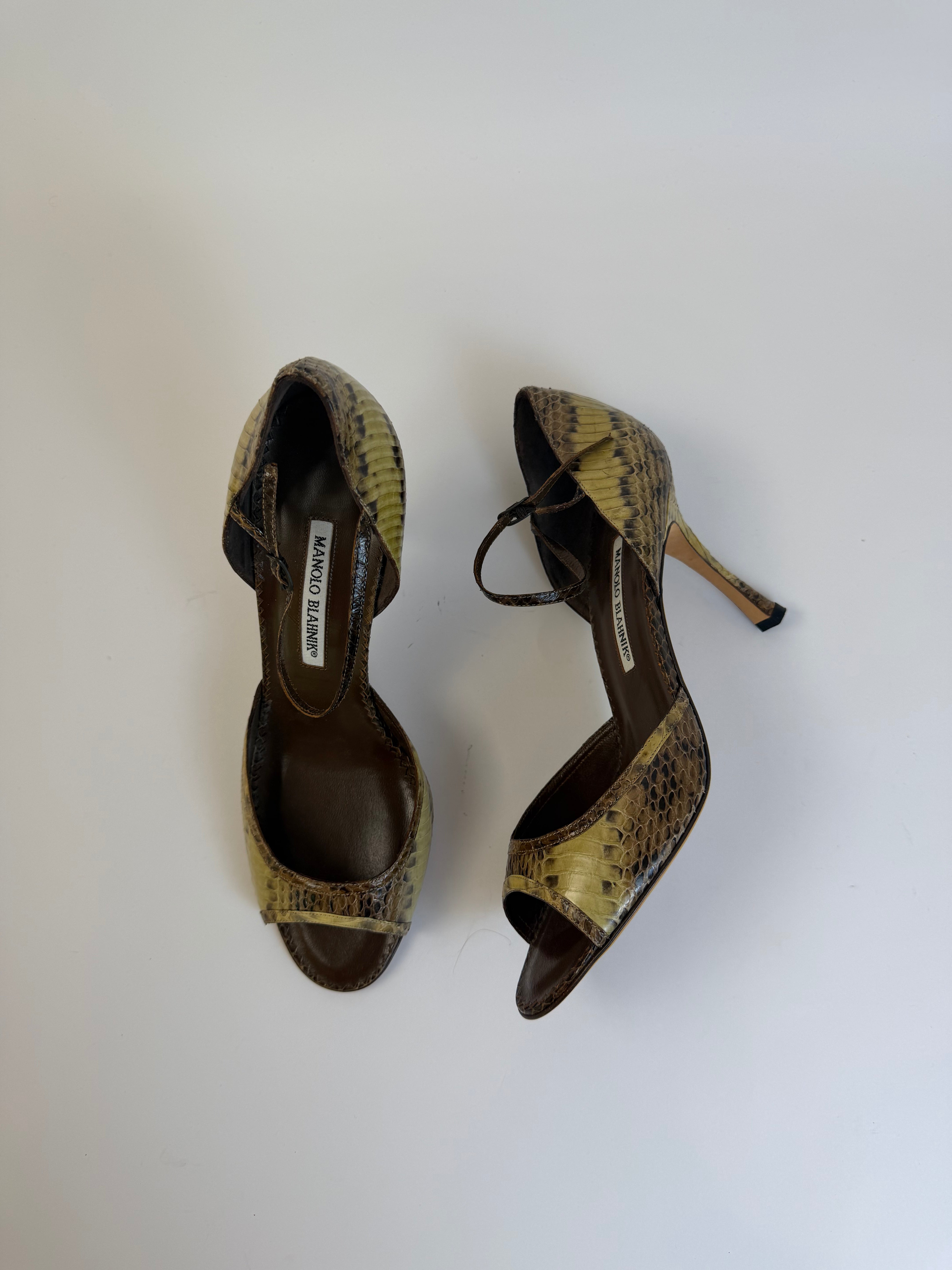 Manolo Blahnik Python D'Orsay Pump 39.5