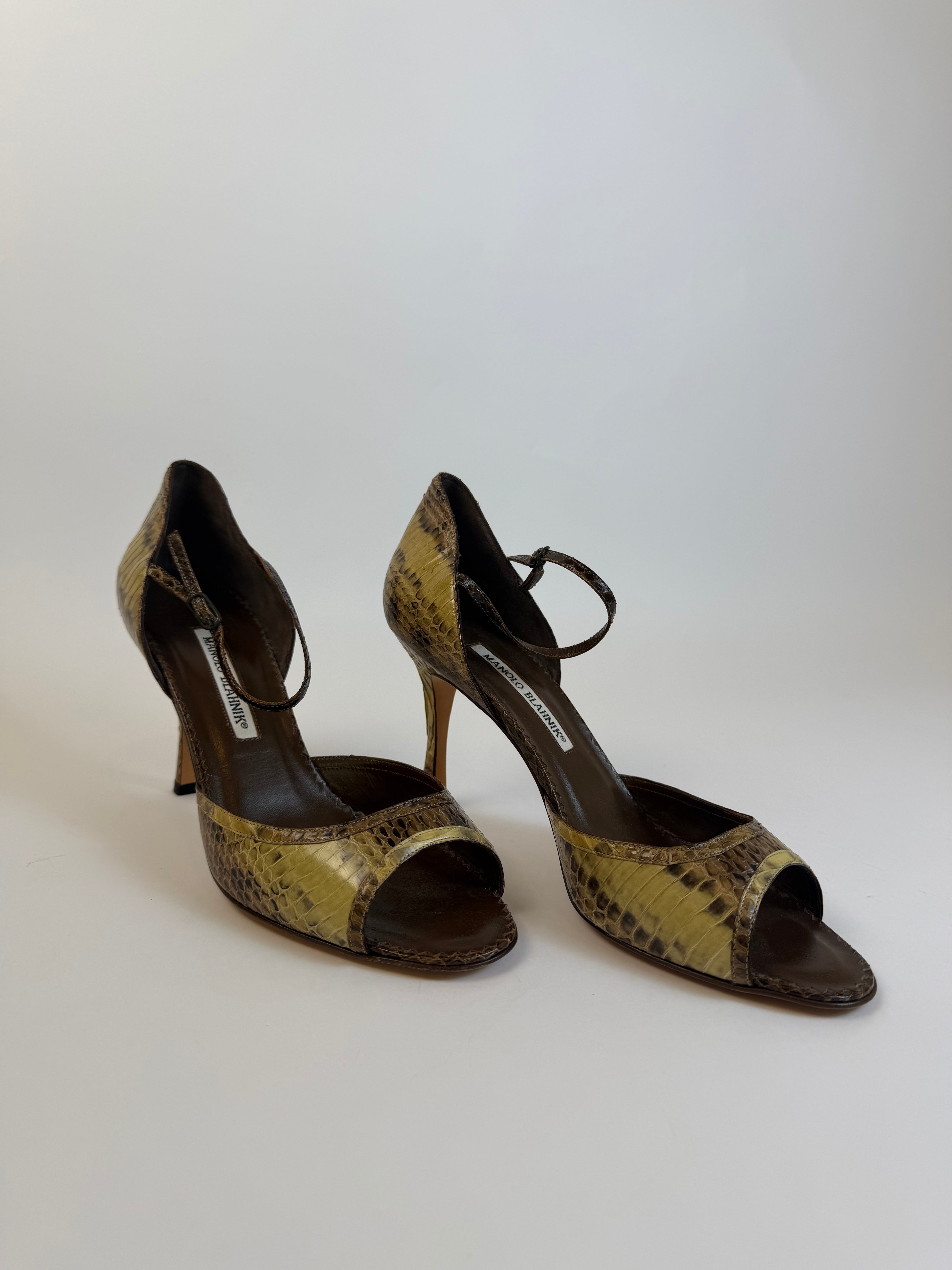 Manolo Blahnik Python D'Orsay Pump 39.5