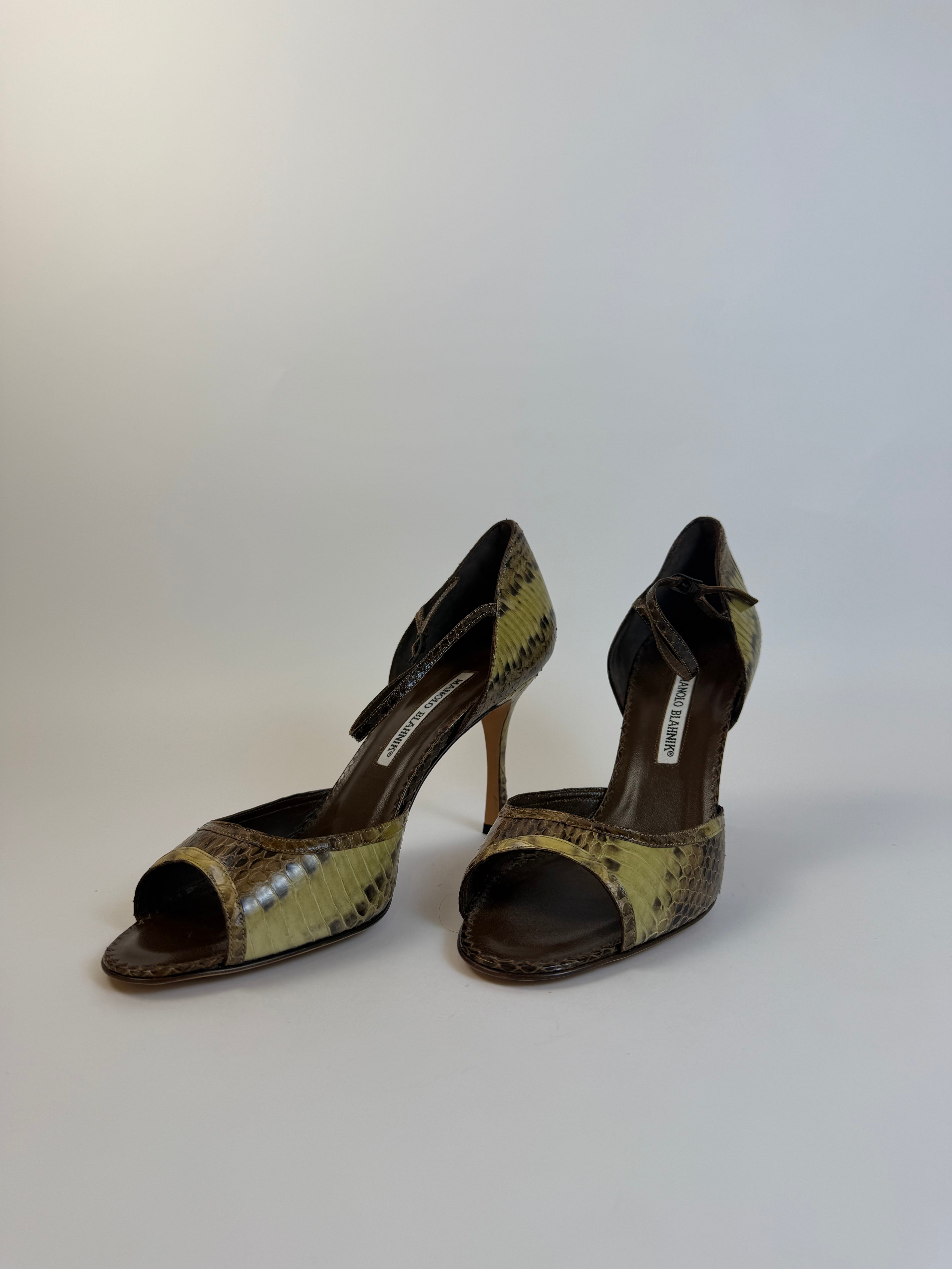 Manolo Blahnik Python D'Orsay Pump 39.5