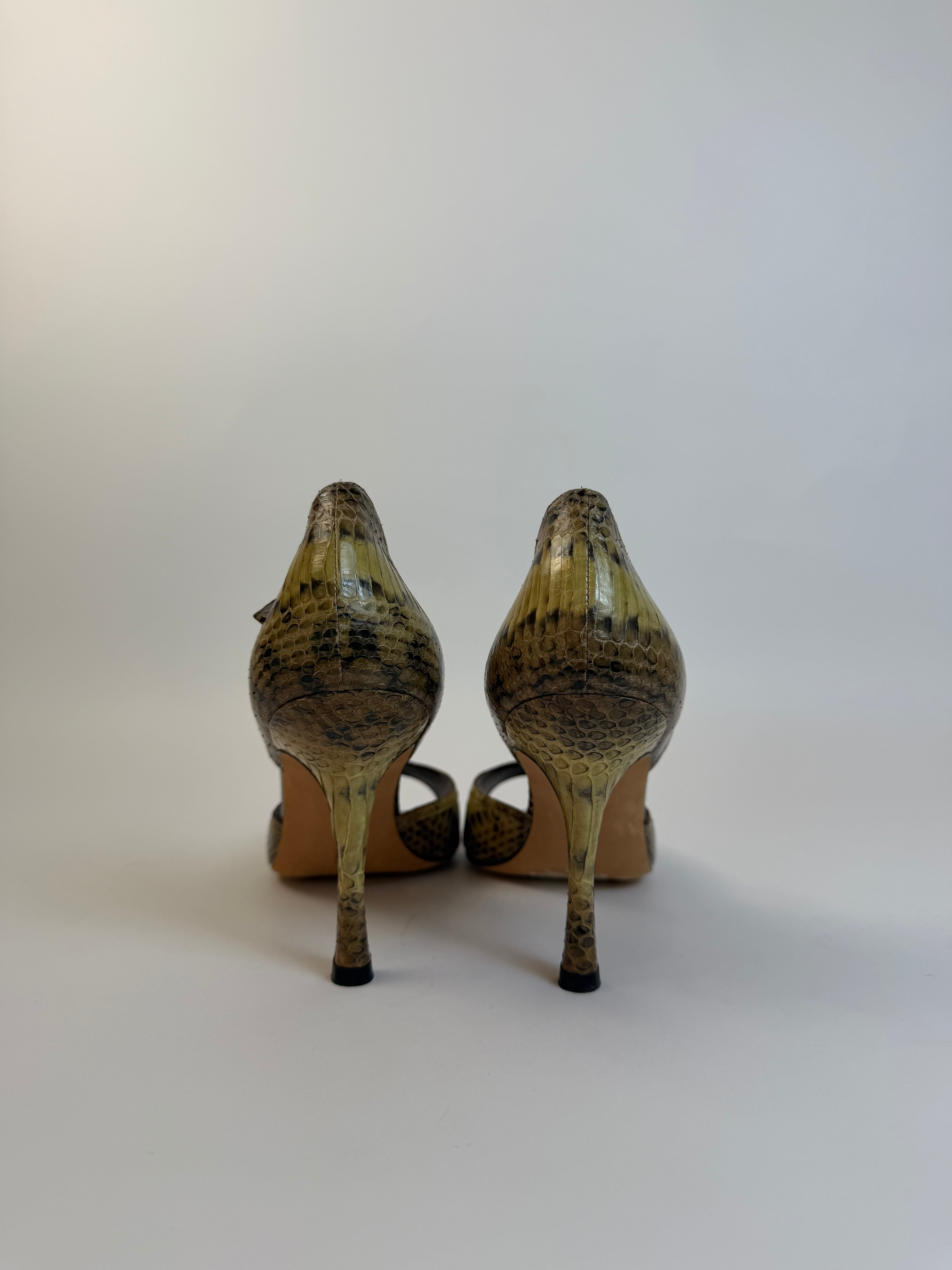 Manolo Blahnik Python D'Orsay Pump 39.5