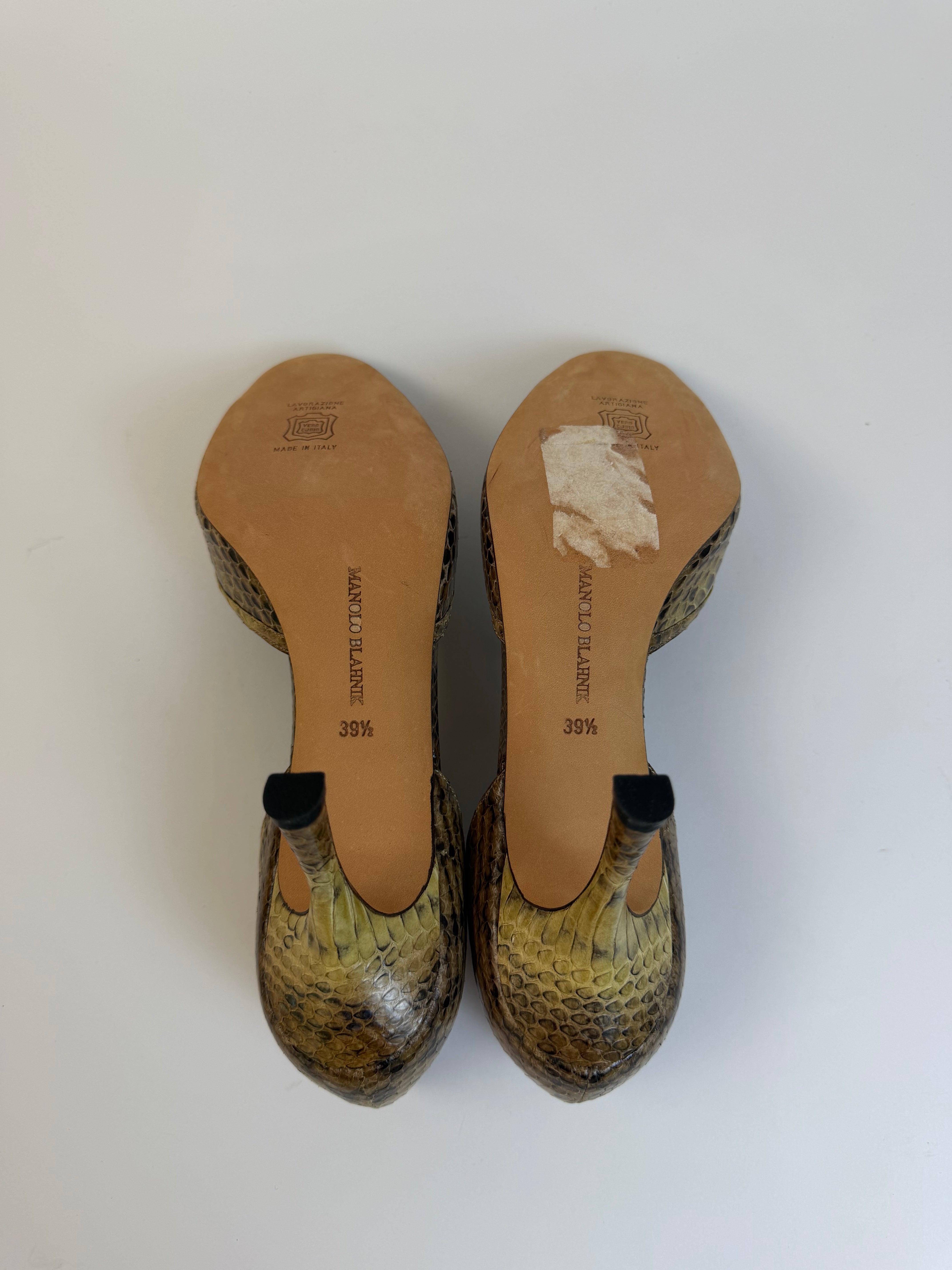 Manolo Blahnik Python D'Orsay Pump 39.5