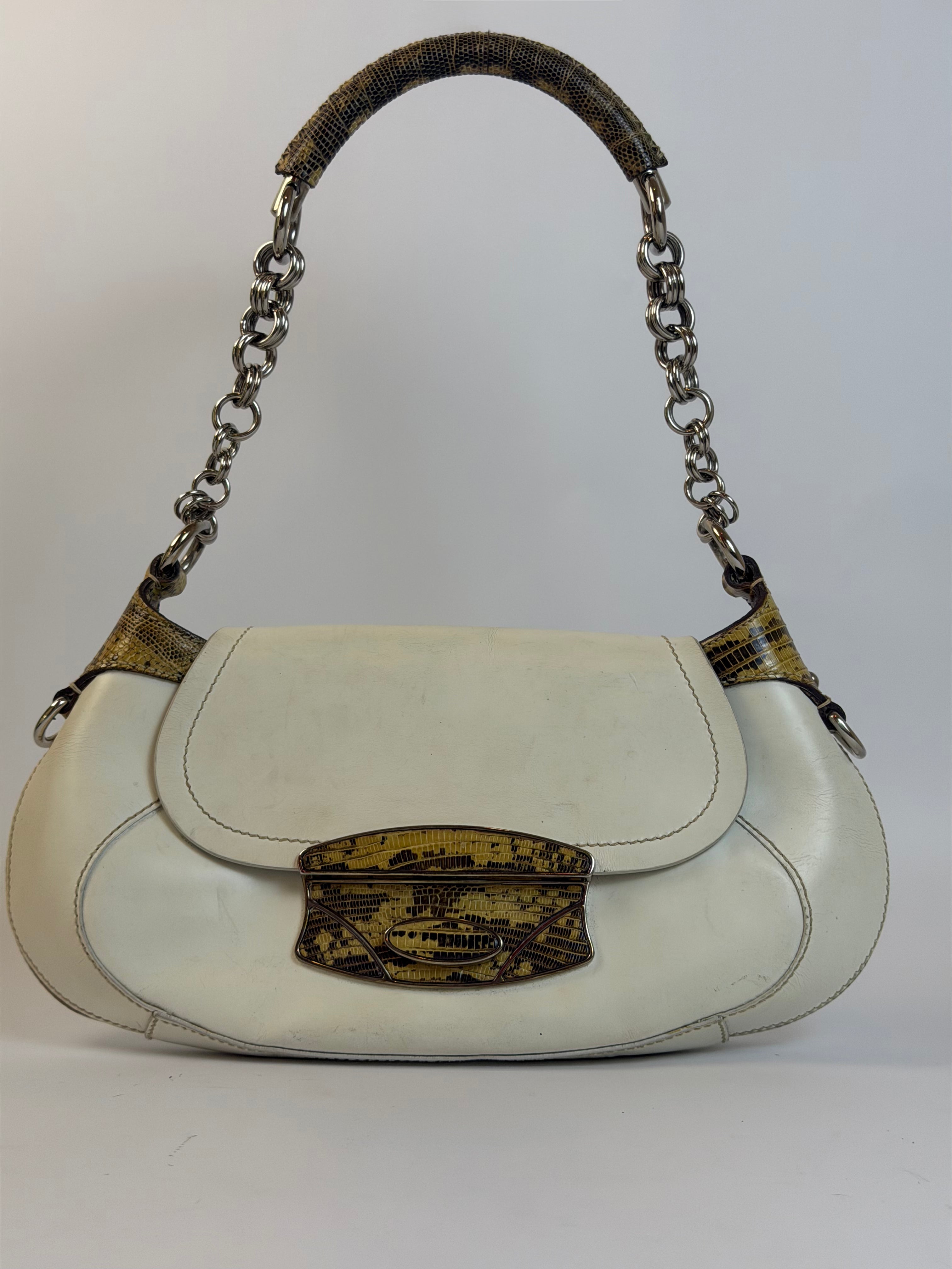 Prada Leather Lizard Shoulder Bag