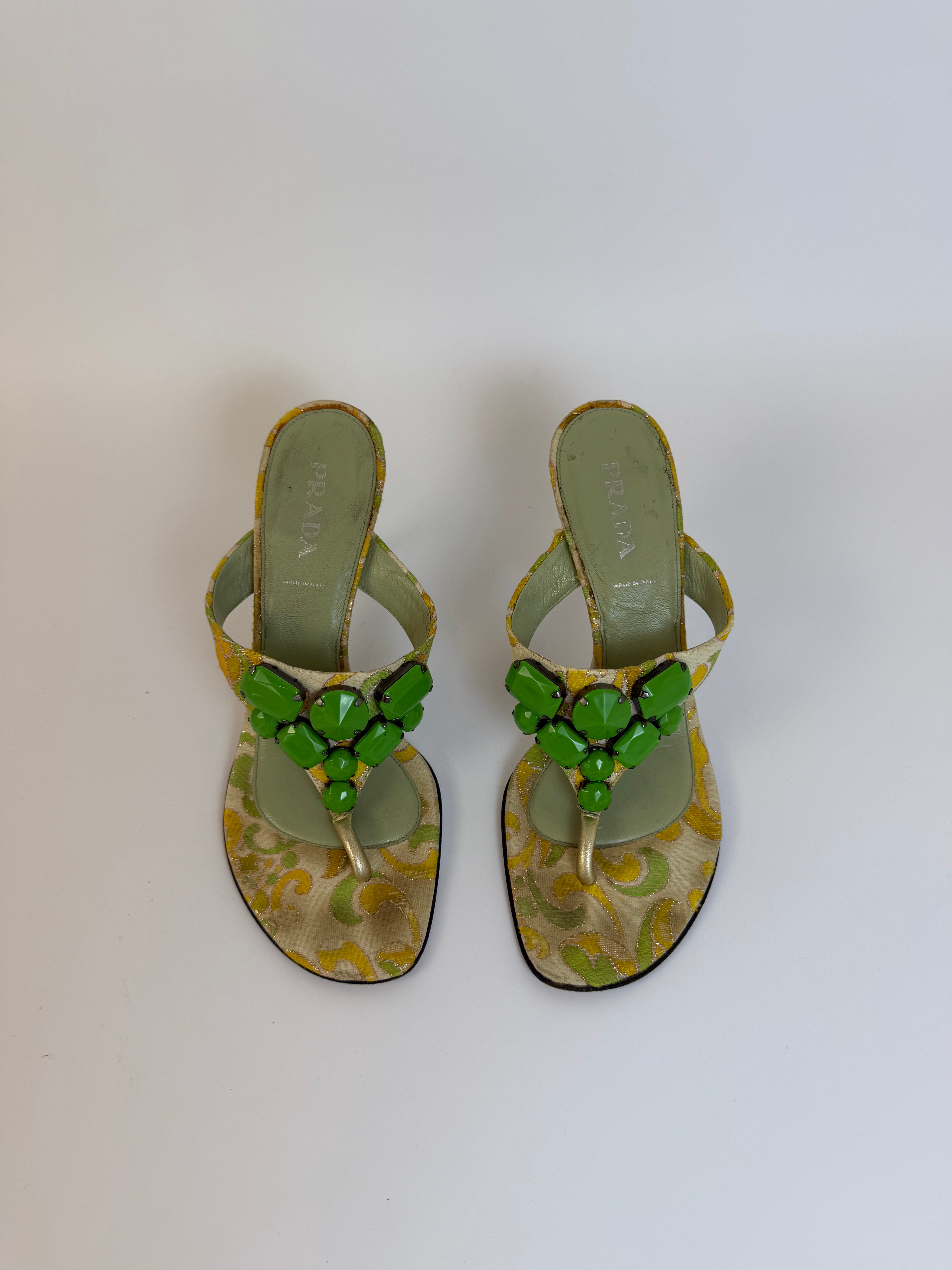 Prada Jacquard Slides 38.5