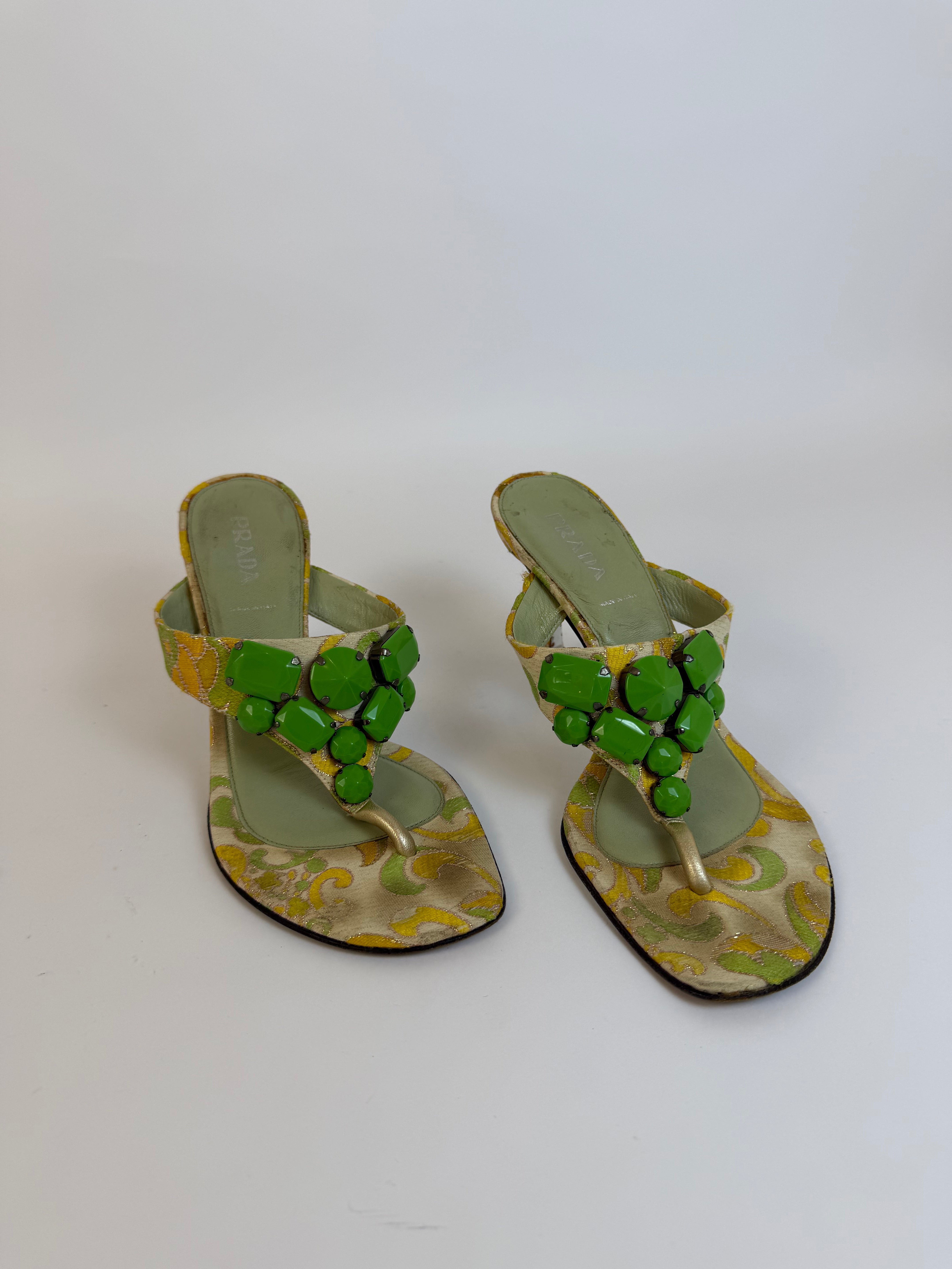 Prada Jacquard Slides 38.5