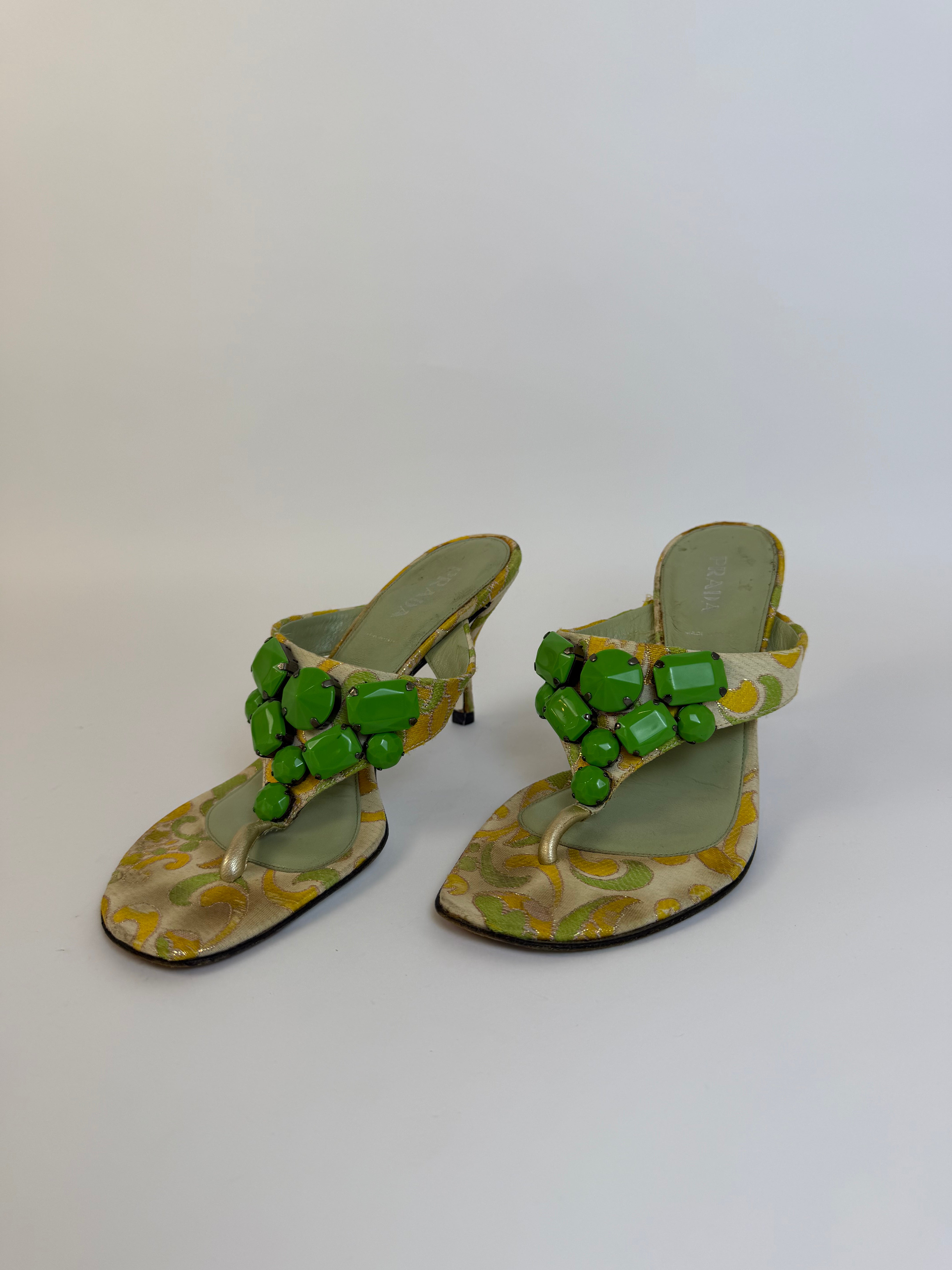 Prada Jacquard Slides 38.5
