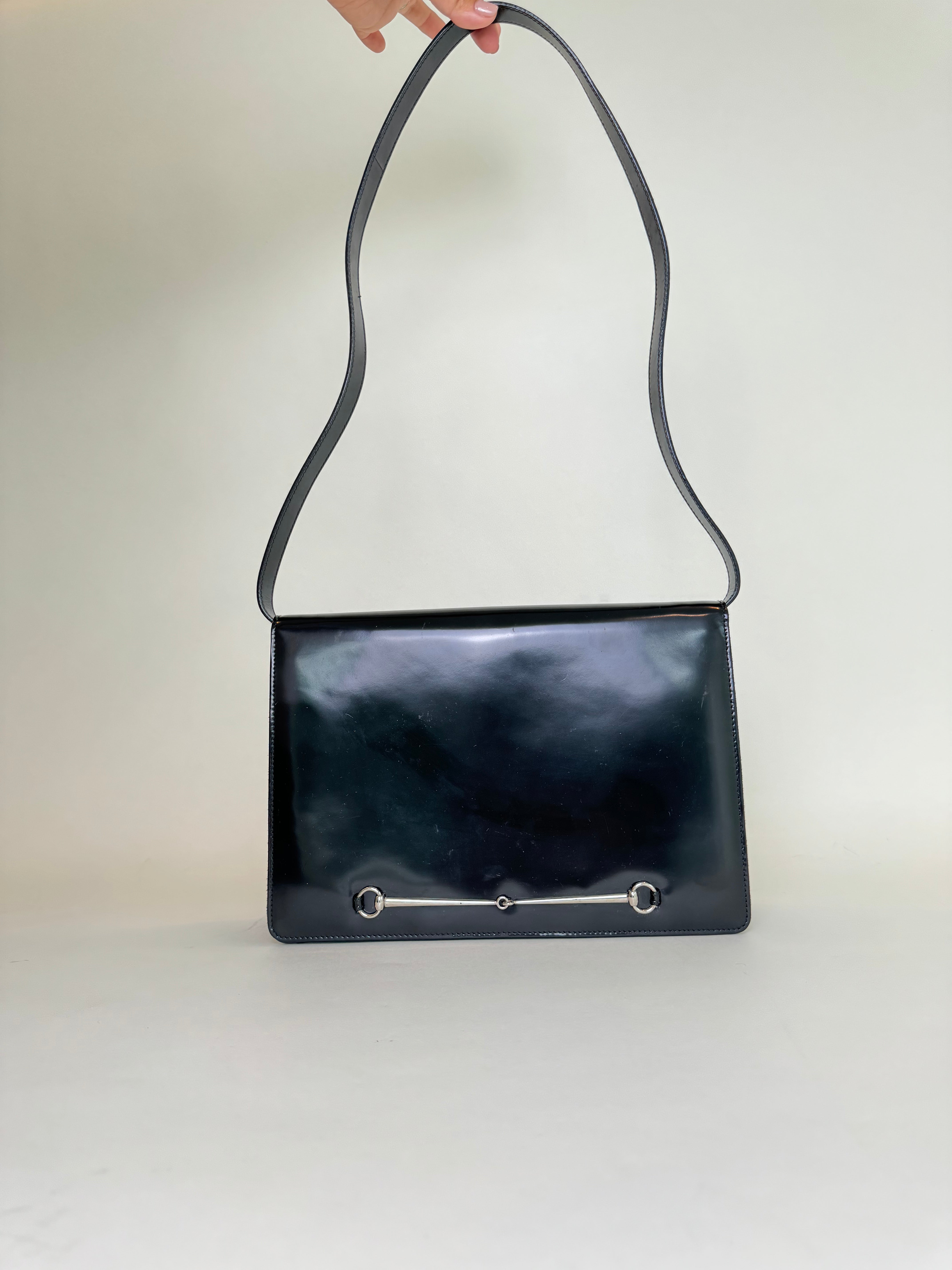 Gucci Tom Ford Slim Horsebit Clutch/Shoulder Bag Black