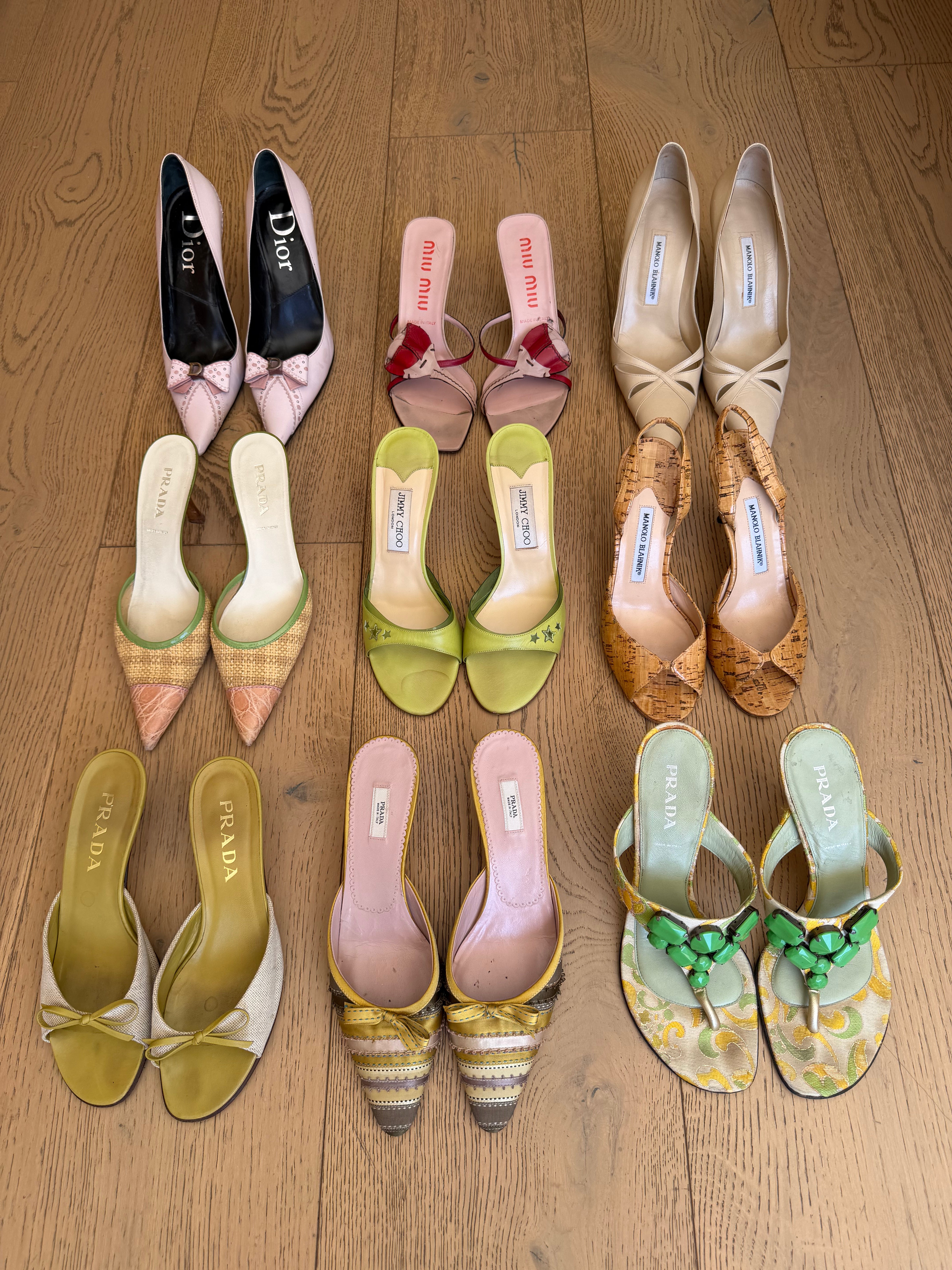 Prada Raffia Mules 36.5