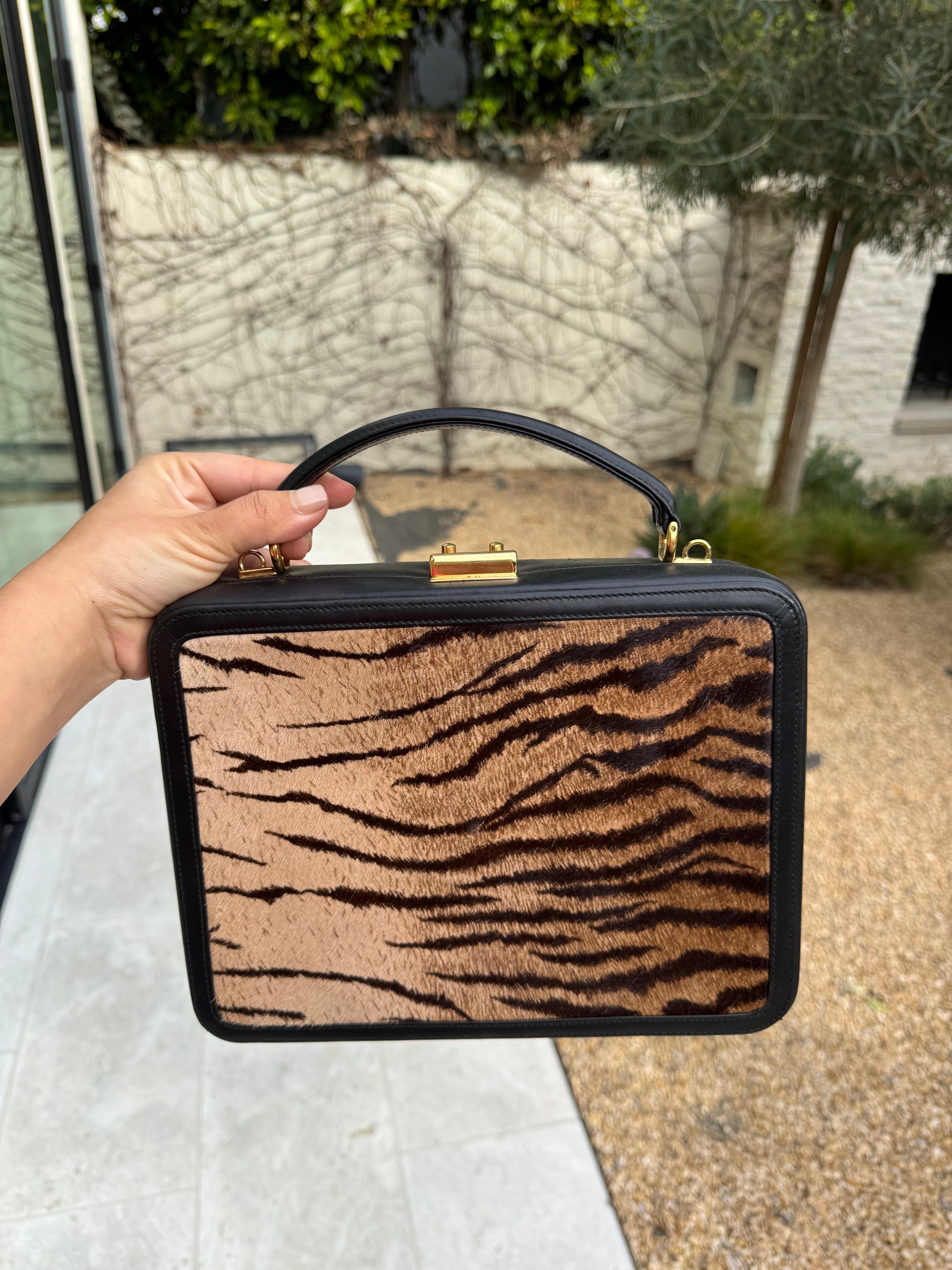 Gucci Tiger Print Pony Hair Handbag