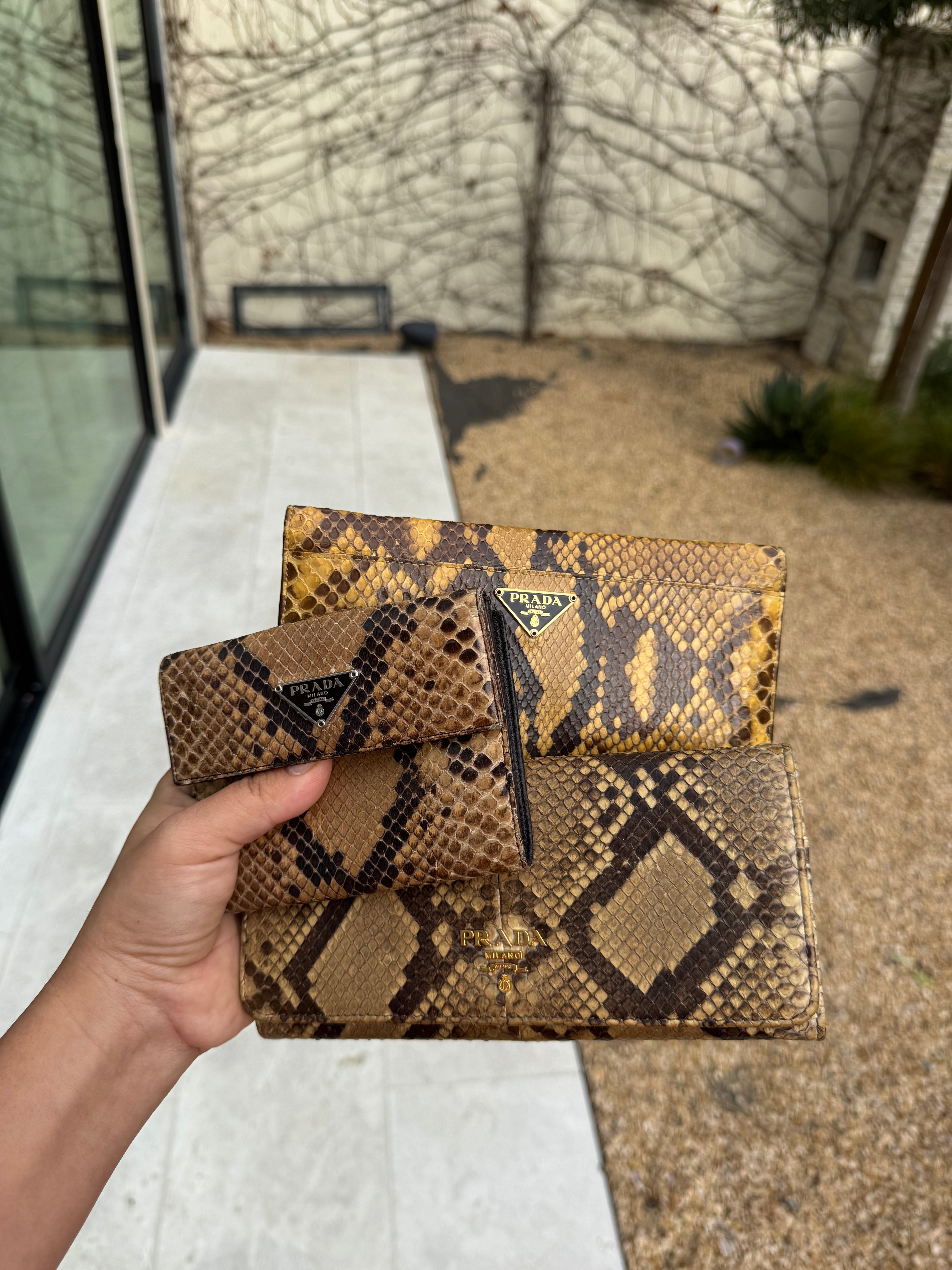 Prada Python Flap Wallet