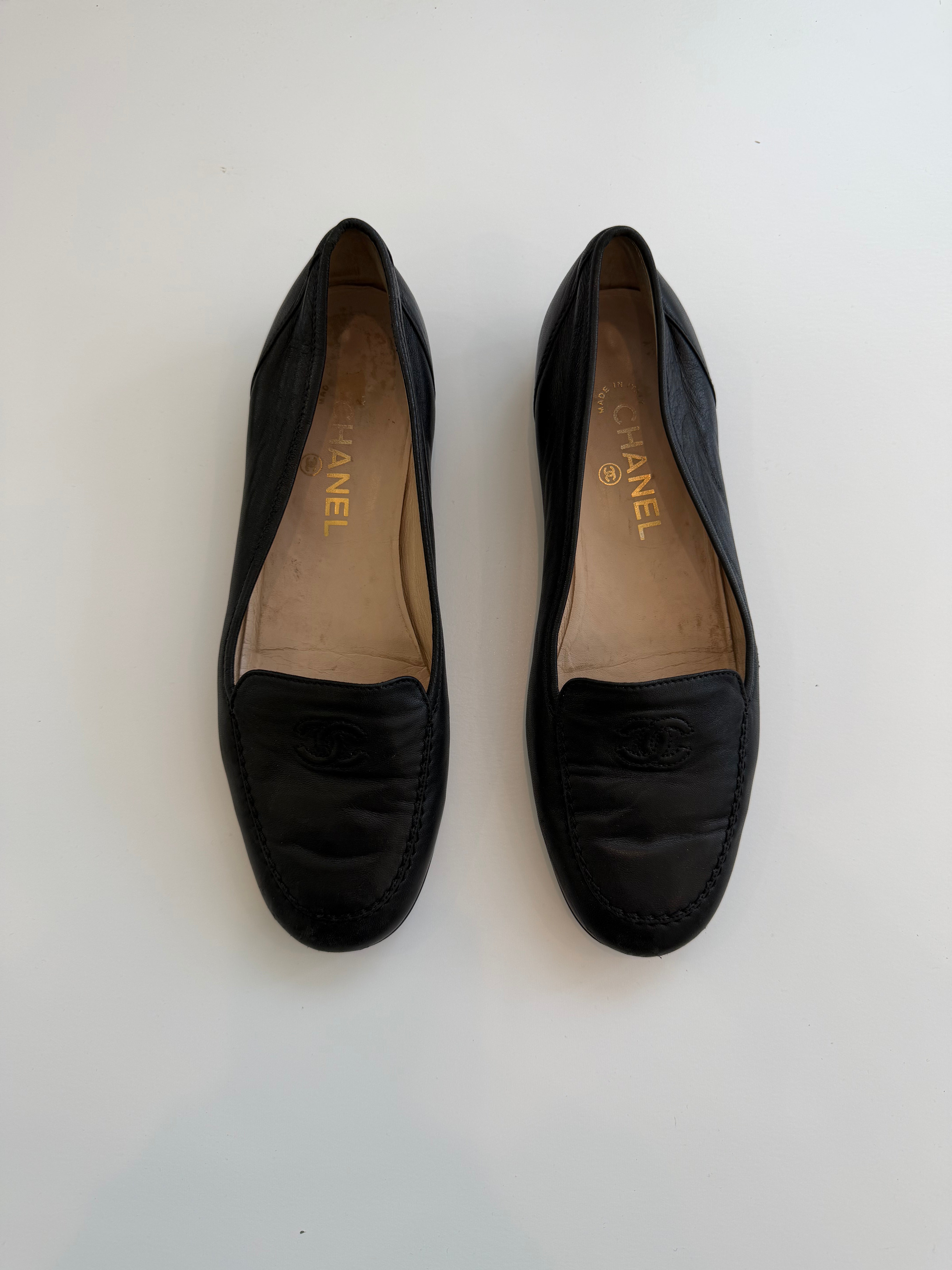 Chanel Vintage Navy Loafers 38.5/37.5