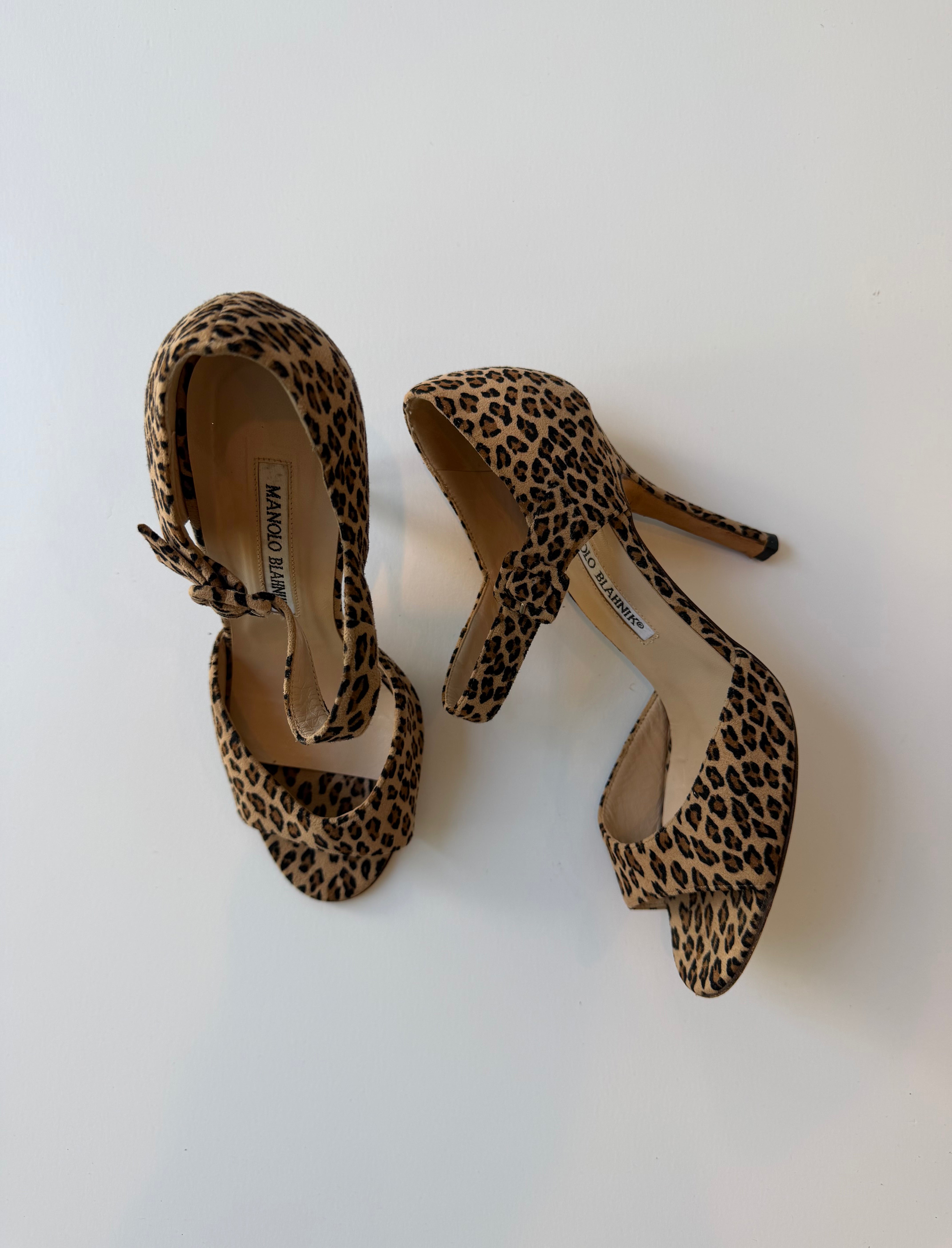 Manolo Blahnik Suede D'Orsay Pumps 37