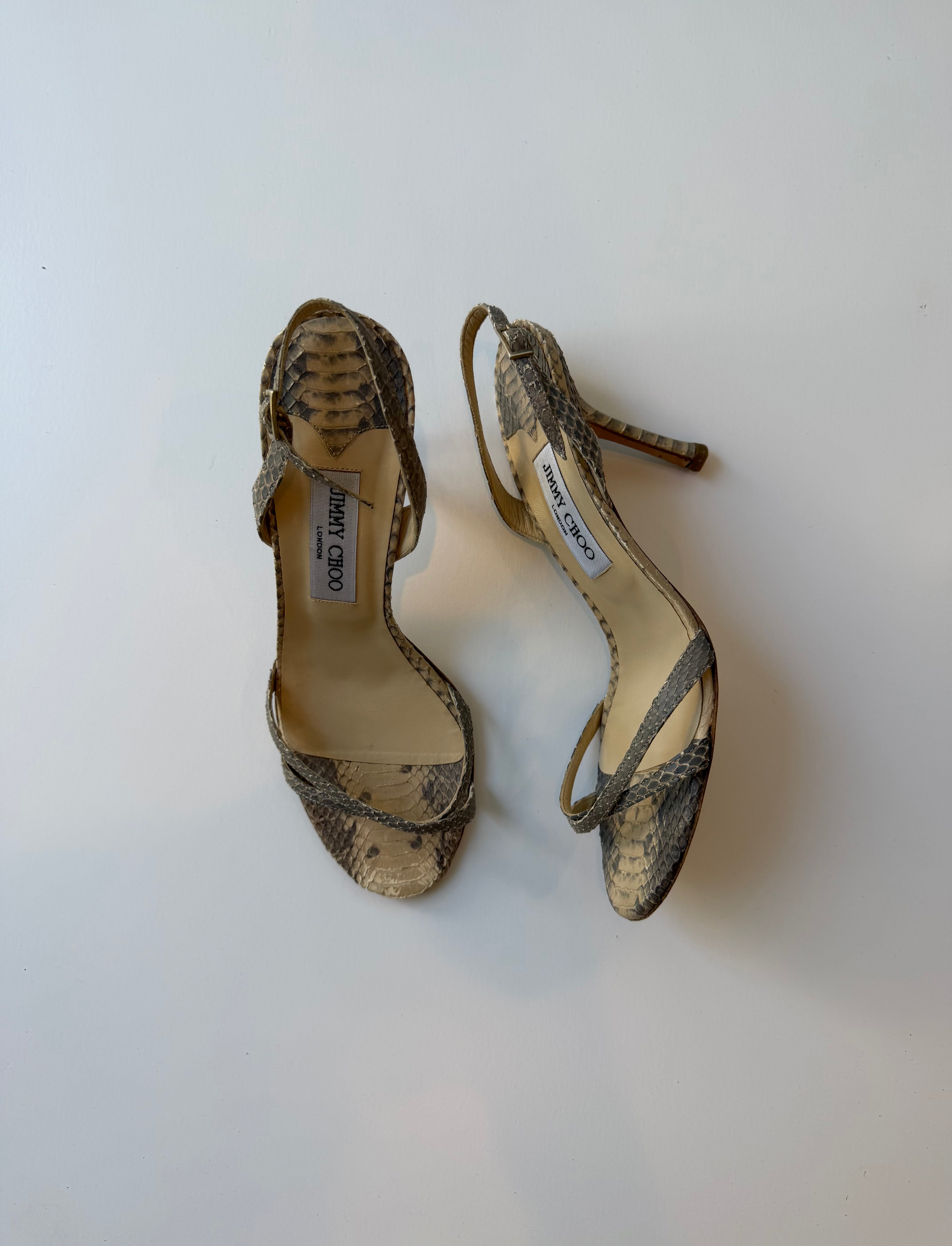 Jimmy Choo Python Slingbacks 39.5