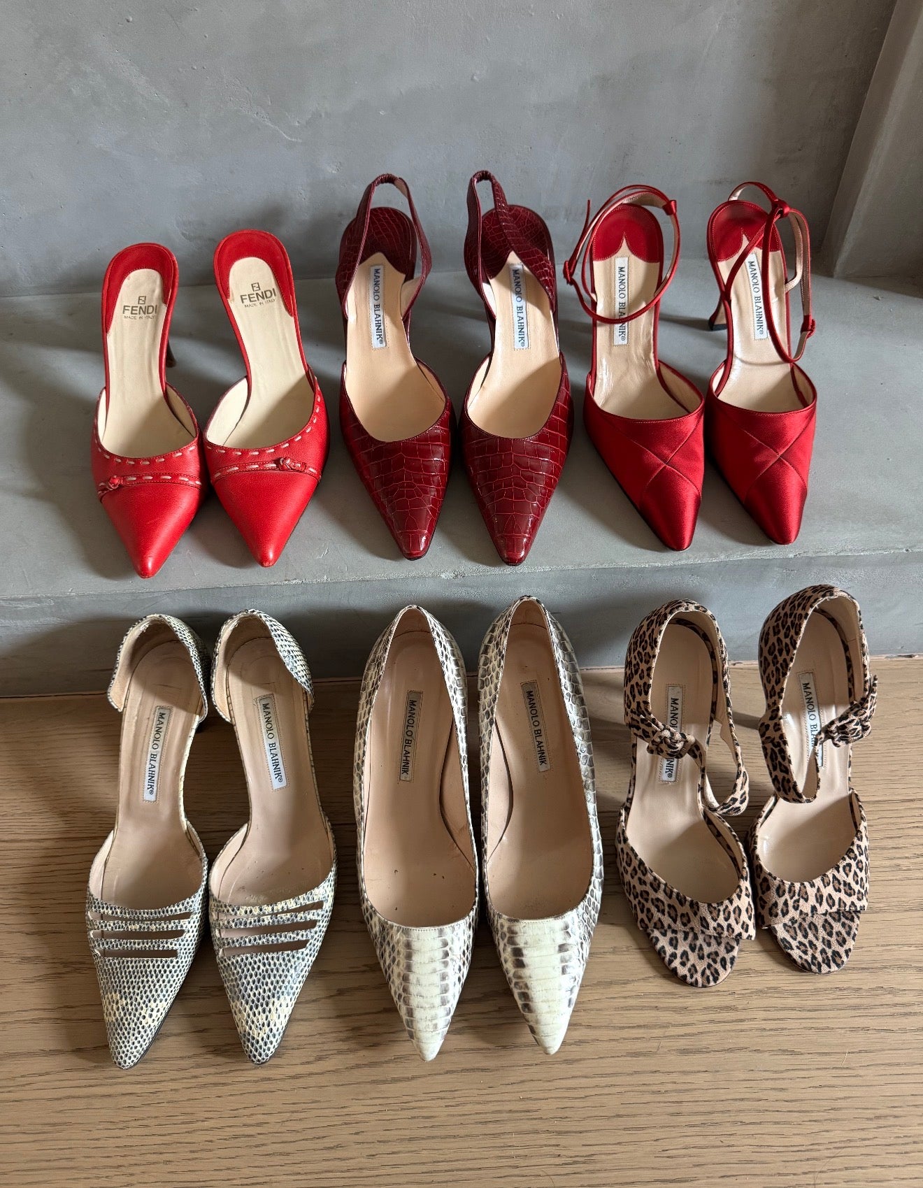 Manolo Blahnik Python D'Orsay Pumps 38