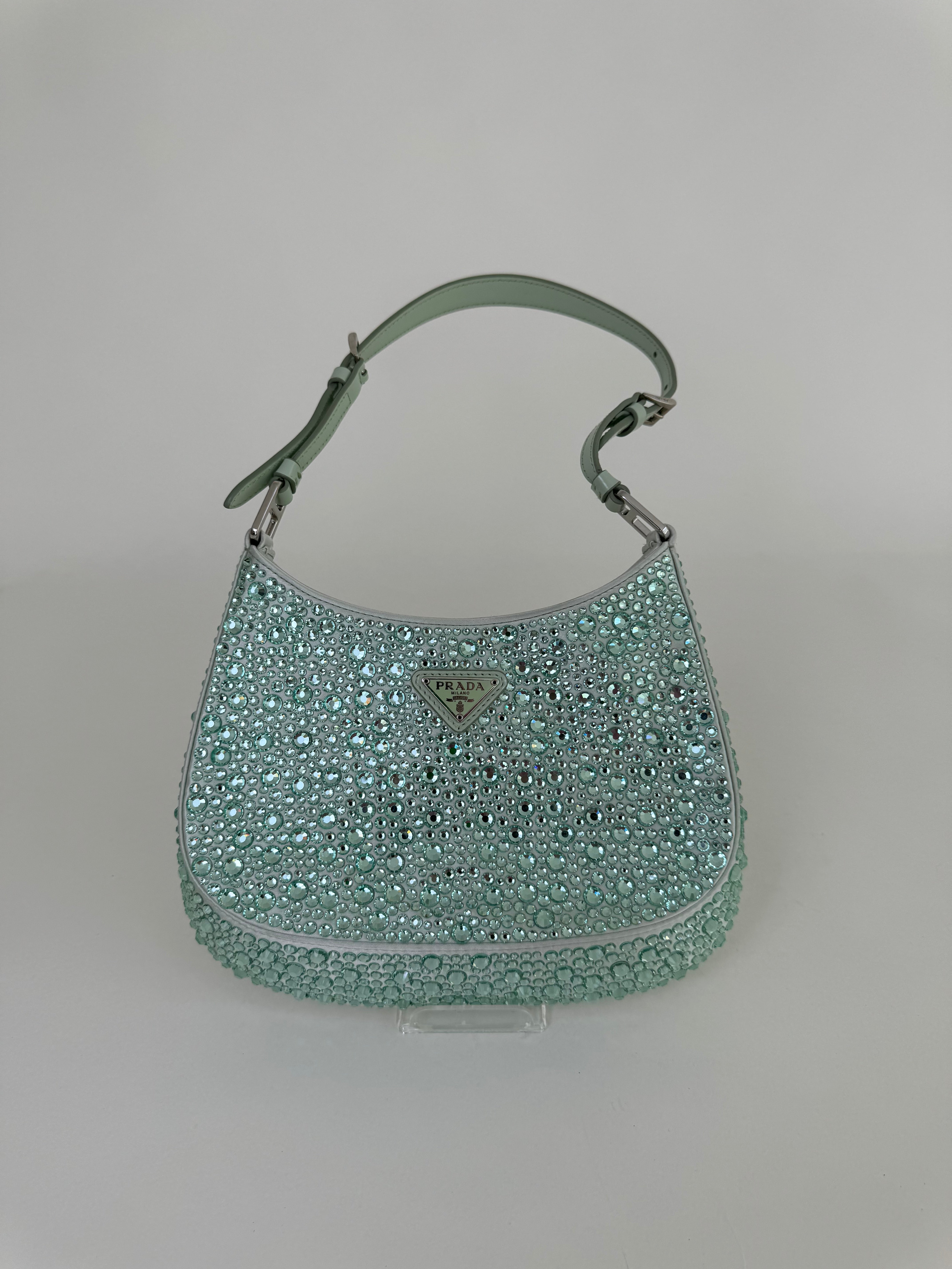 Prada Cleo Crystal Beaded Shoulder Bag