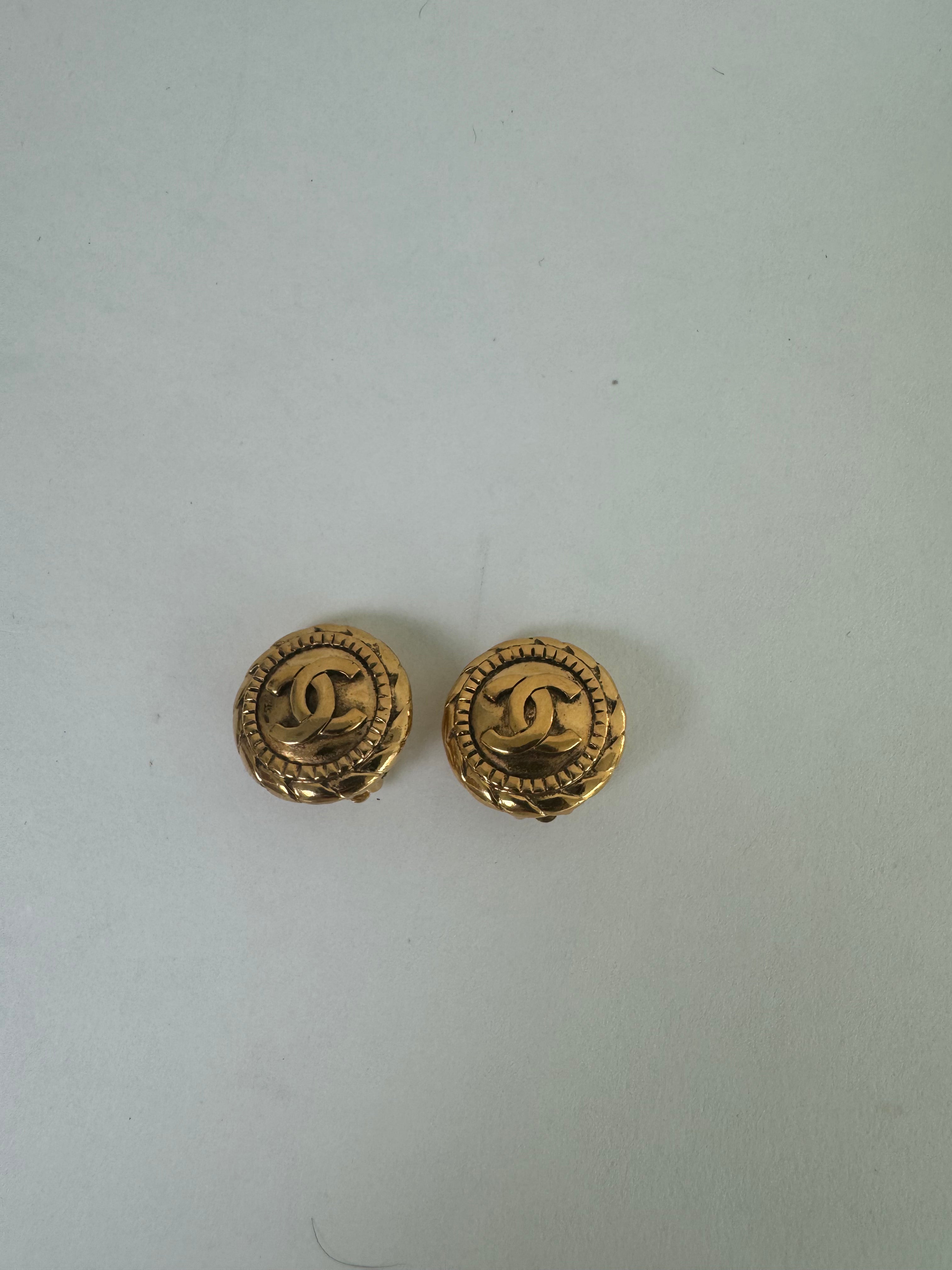 Chanel Vintage Gold CC Earrings