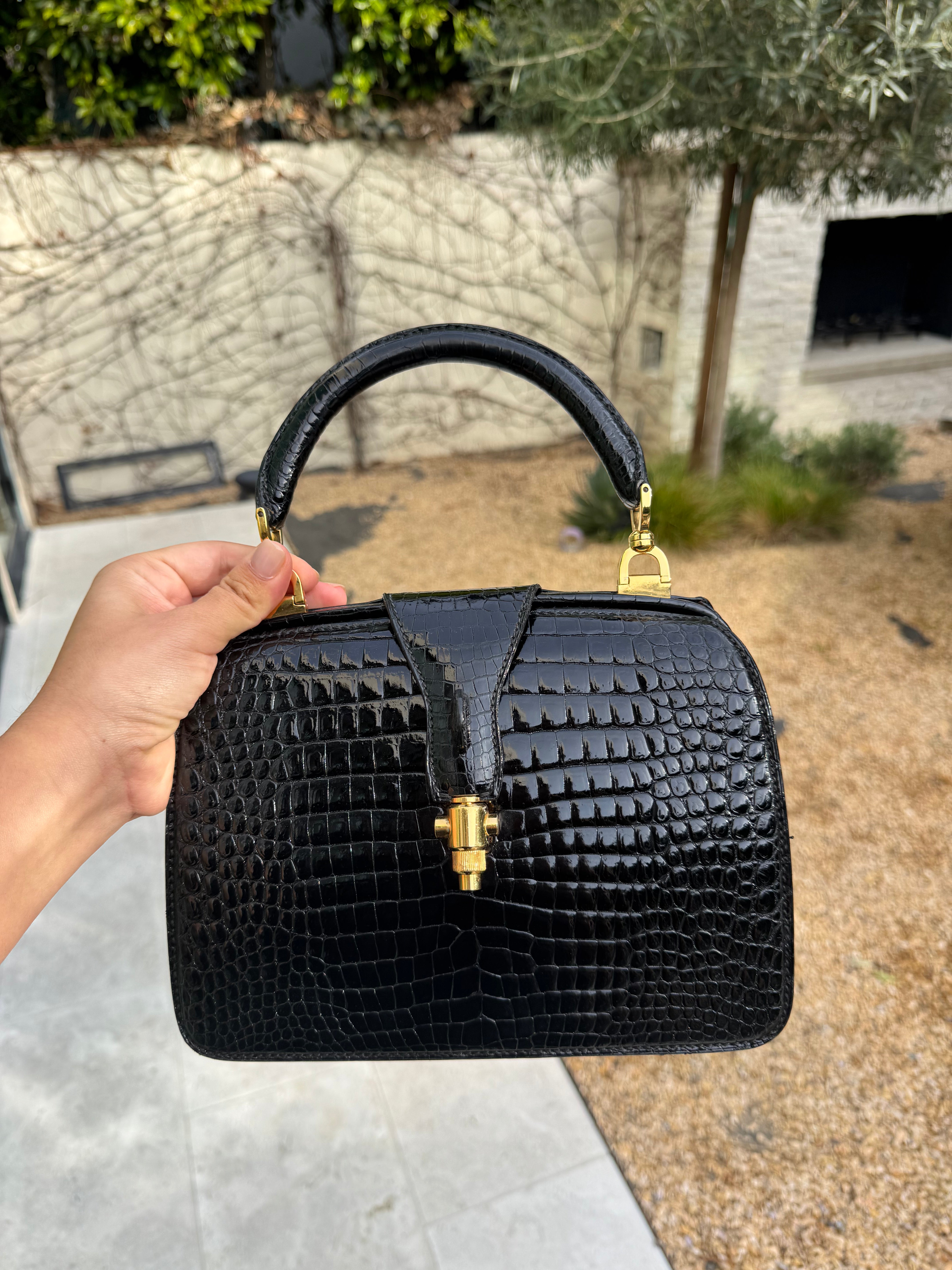 Gucci Vintage Croc Top Handle Bag Rare