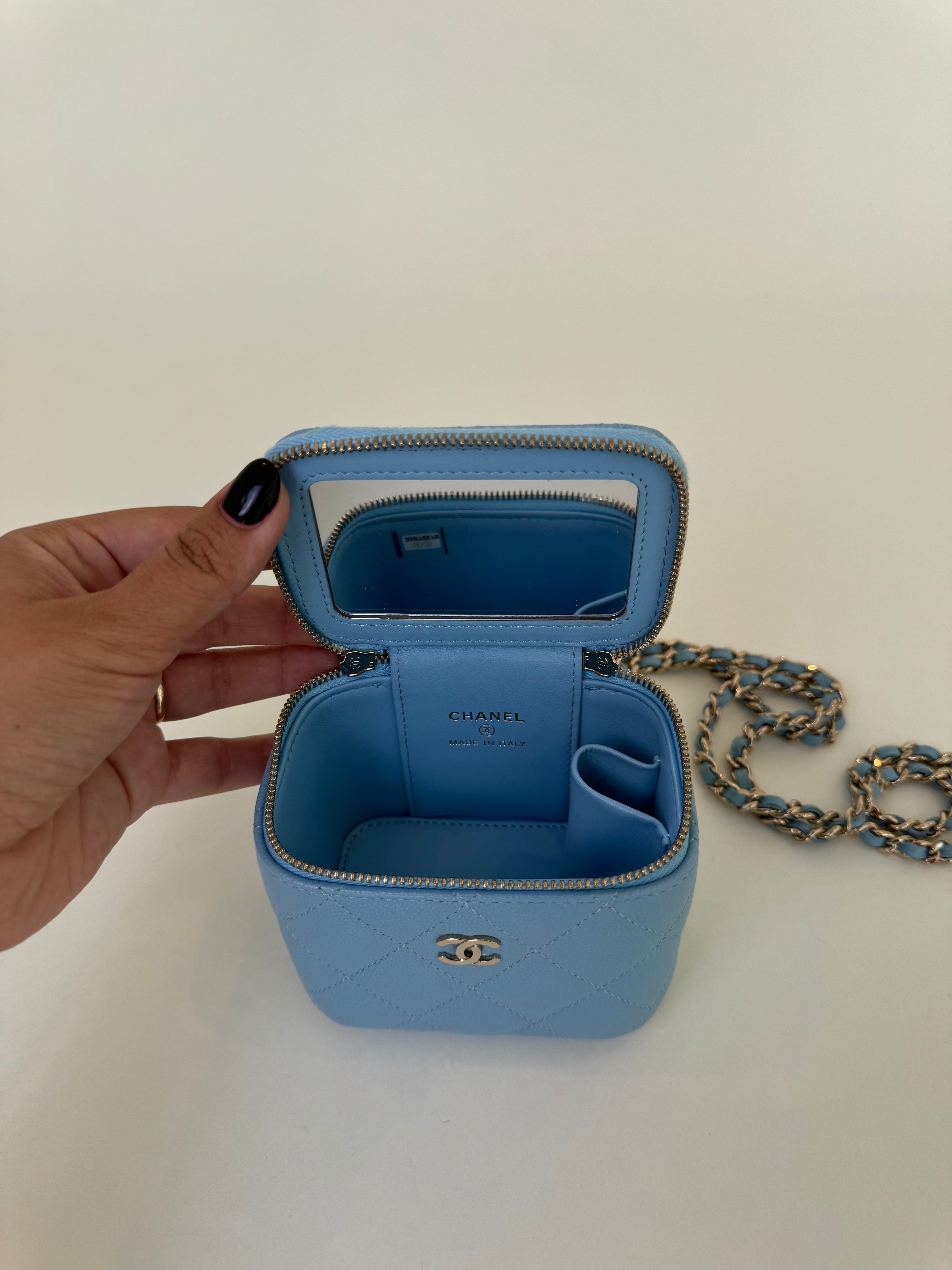 Chanel Mini Vanity Crossbody Blue