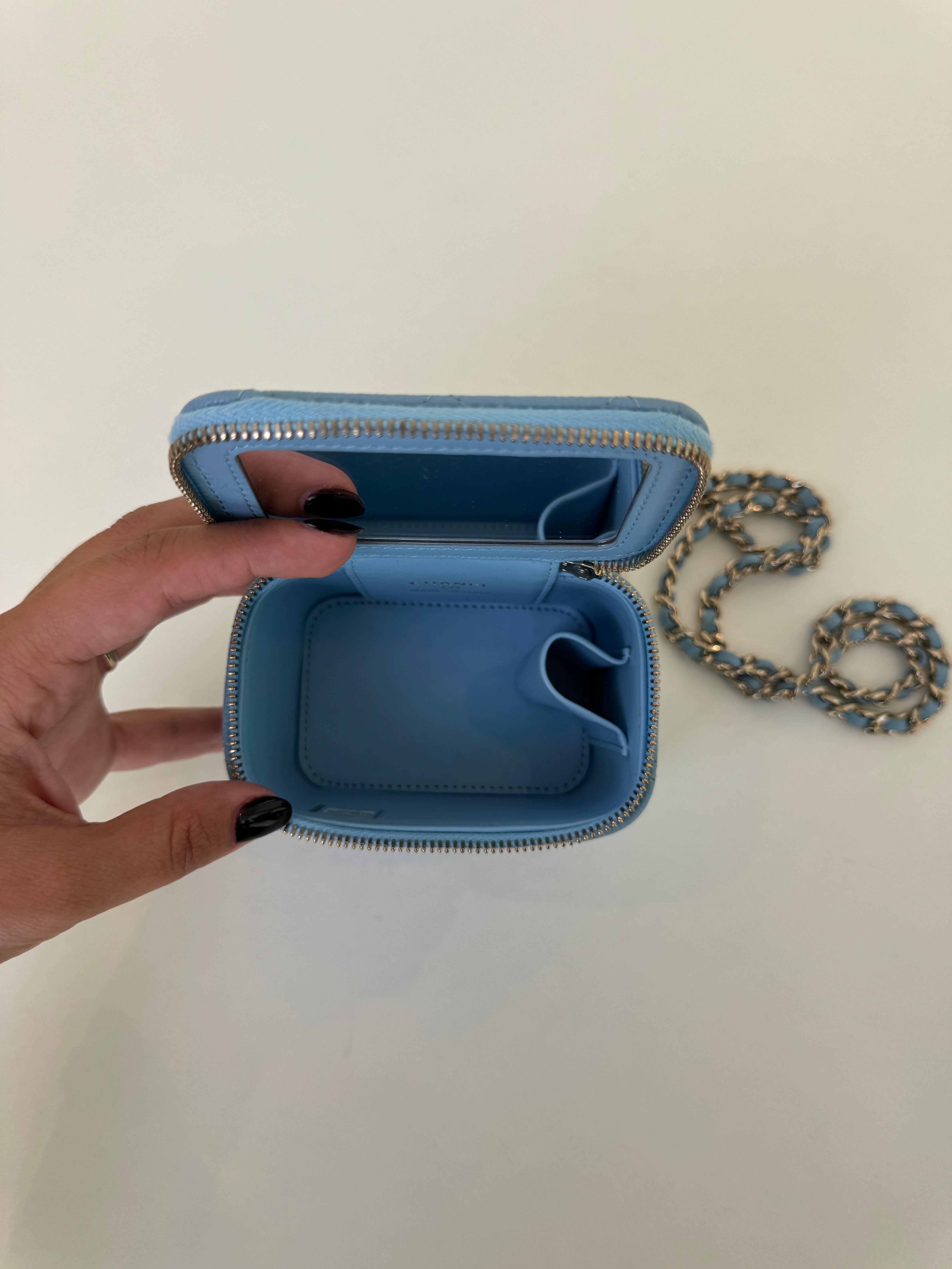 Chanel Mini Vanity Crossbody Blue