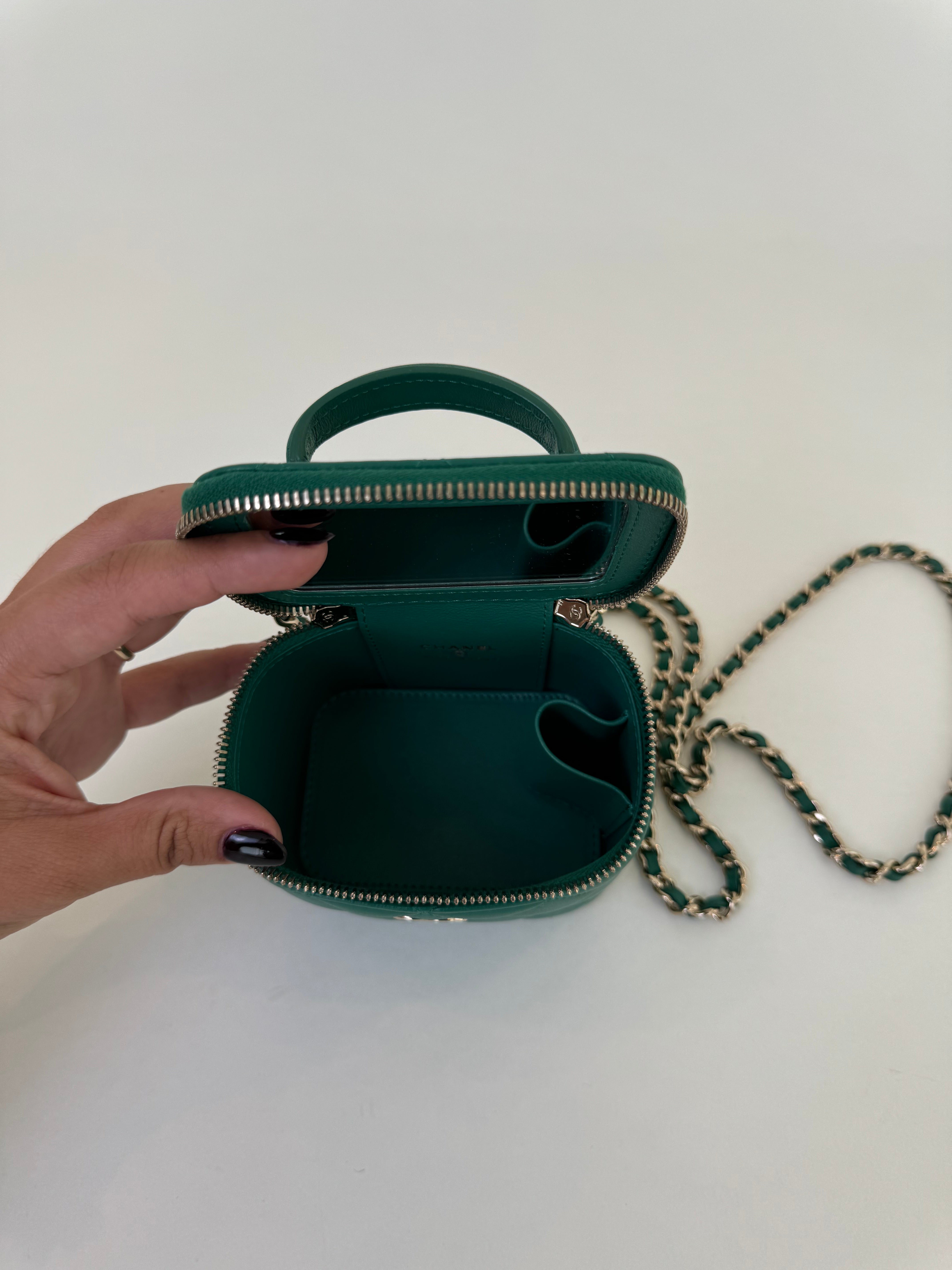 Chanel Mini Vanity Crossbody Green