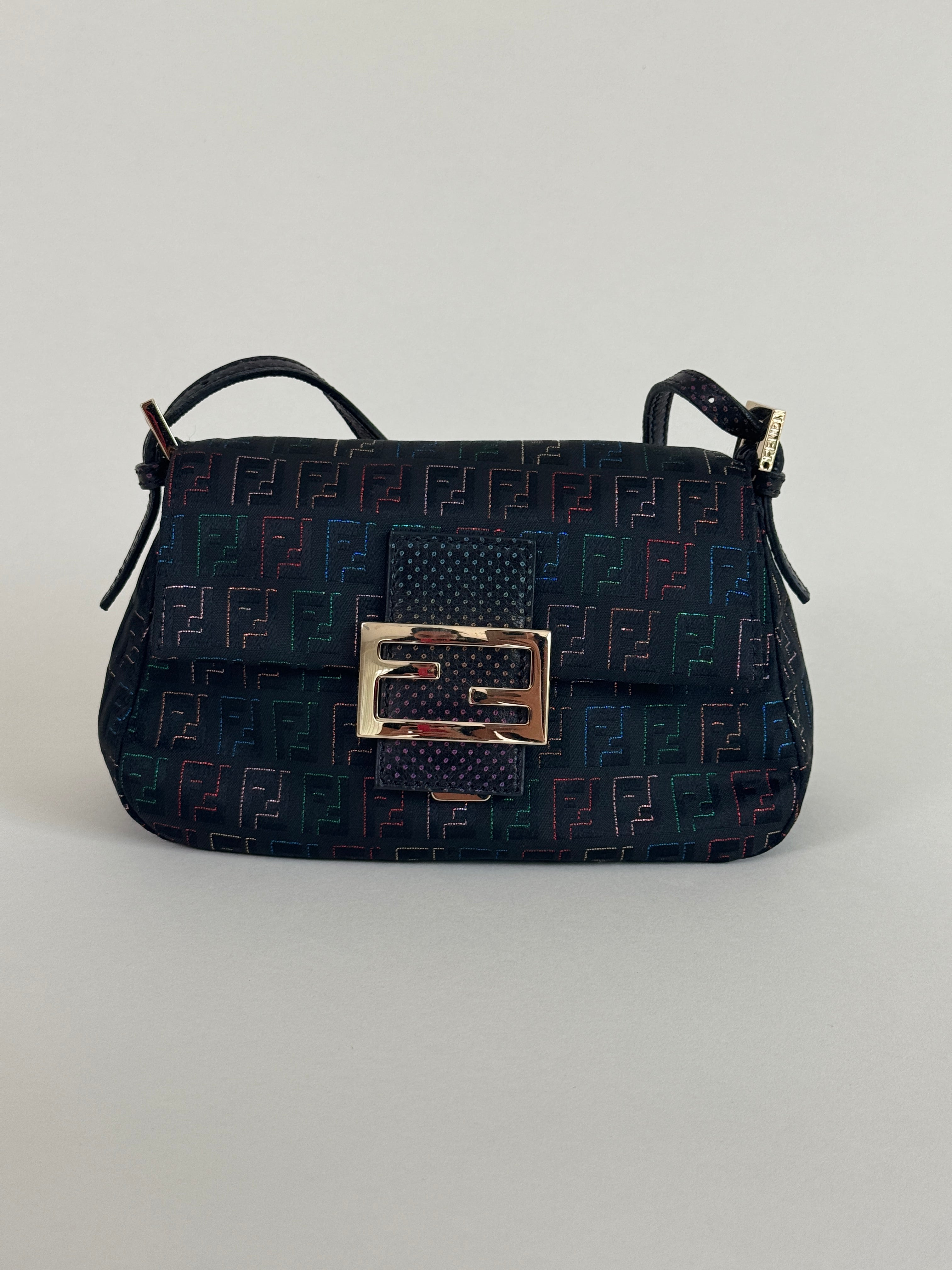 Fendi Multicolor Zucchino Canvas Mini Mamma Baguette