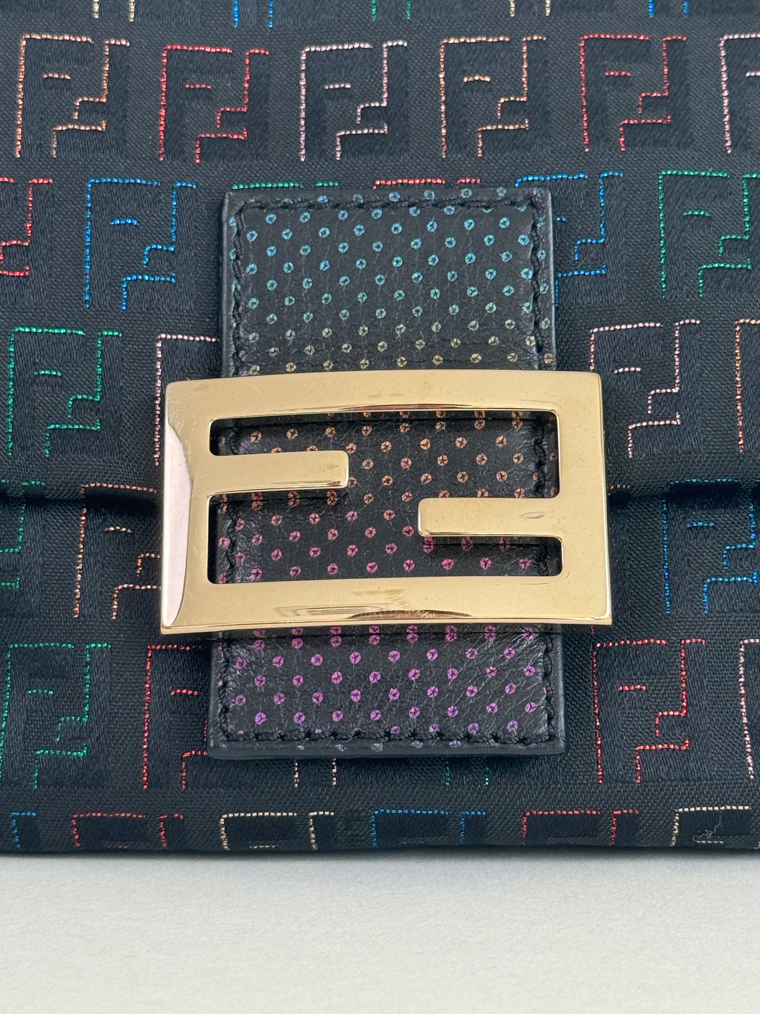 Fendi Multicolor Zucchino Canvas Mini Mamma Baguette