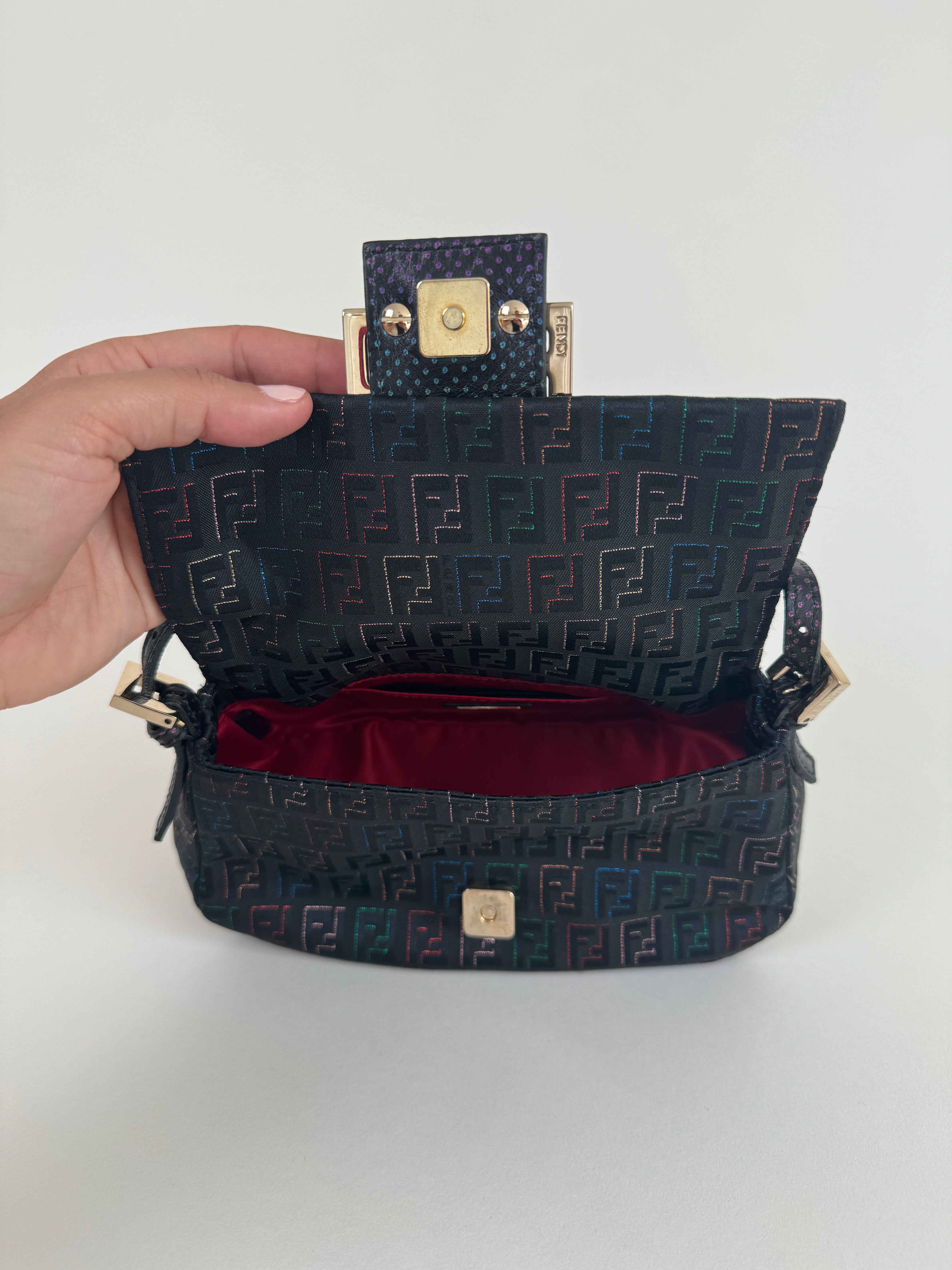 Fendi Multicolor Zucchino Canvas Mini Mamma Baguette