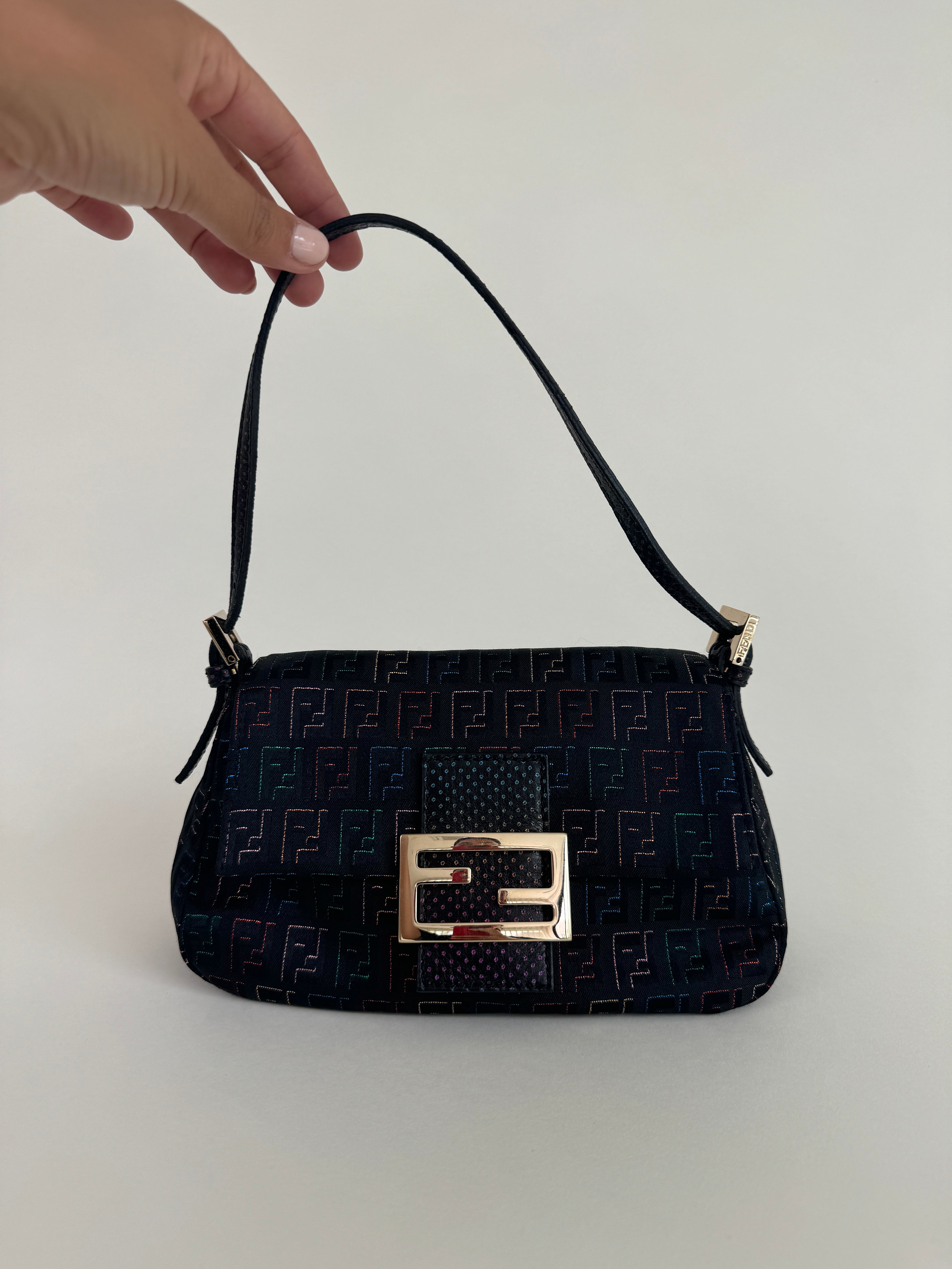 Fendi Multicolor Zucchino Canvas Mini Mamma Baguette