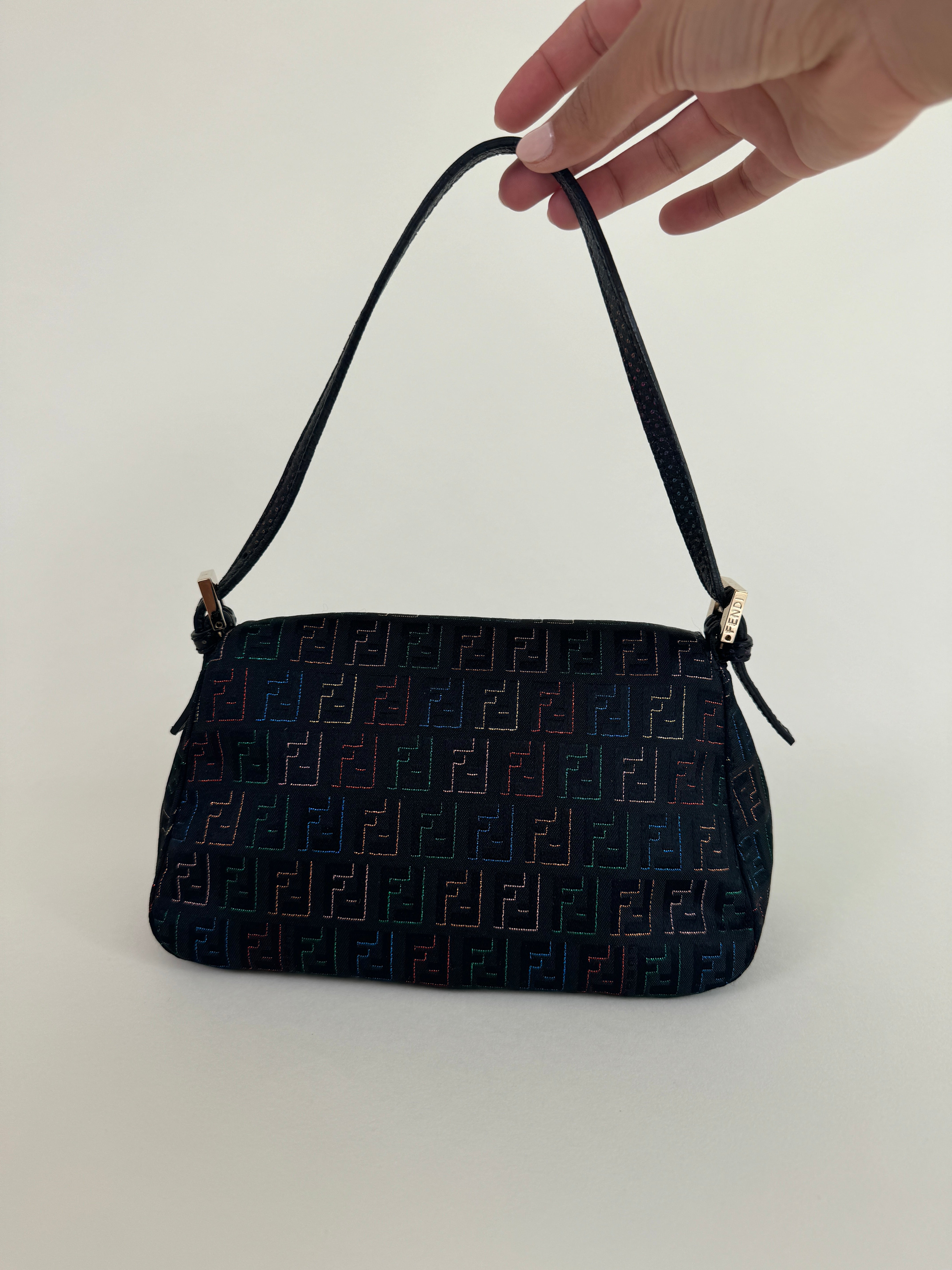 Fendi Multicolor Zucchino Canvas Mini Mamma Baguette