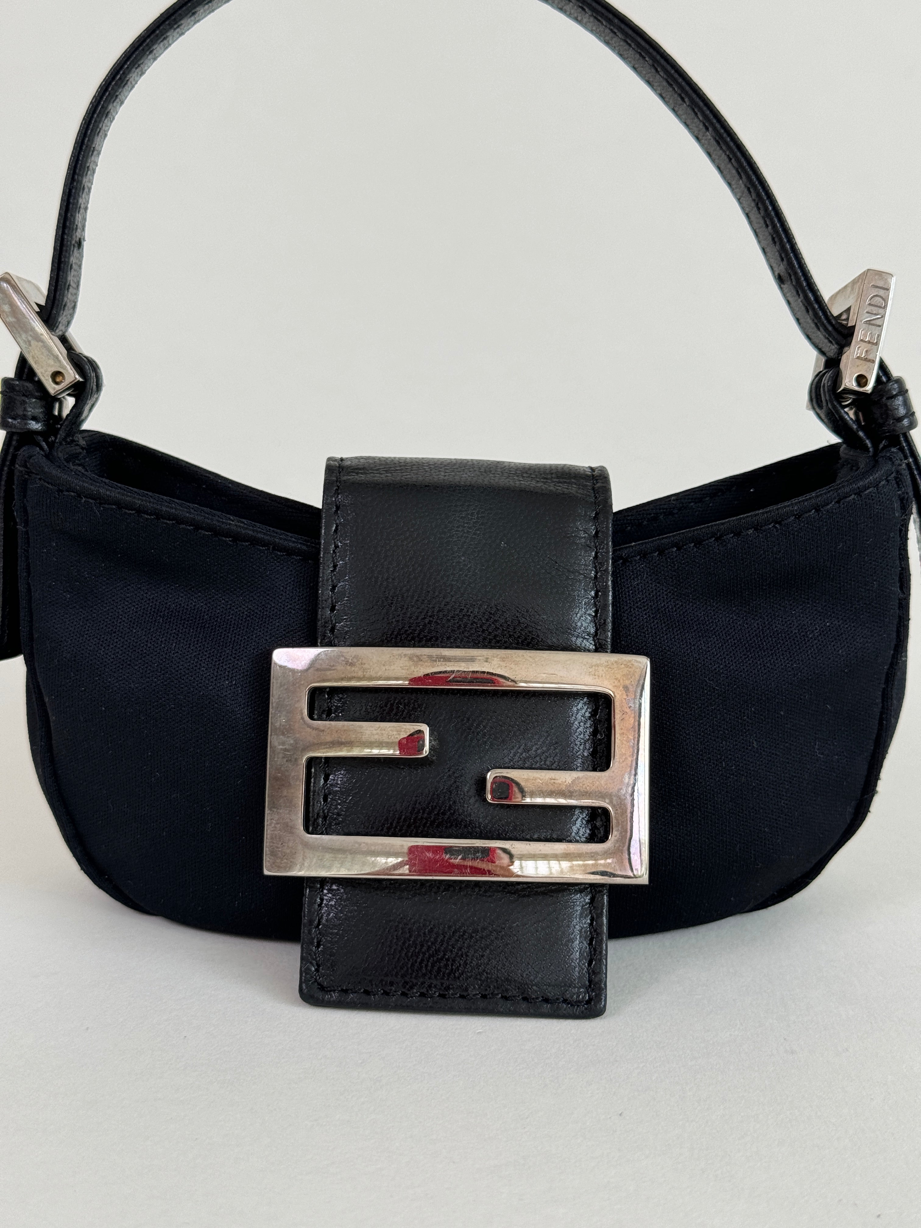 Fendi Black Mini Croissant Pochette