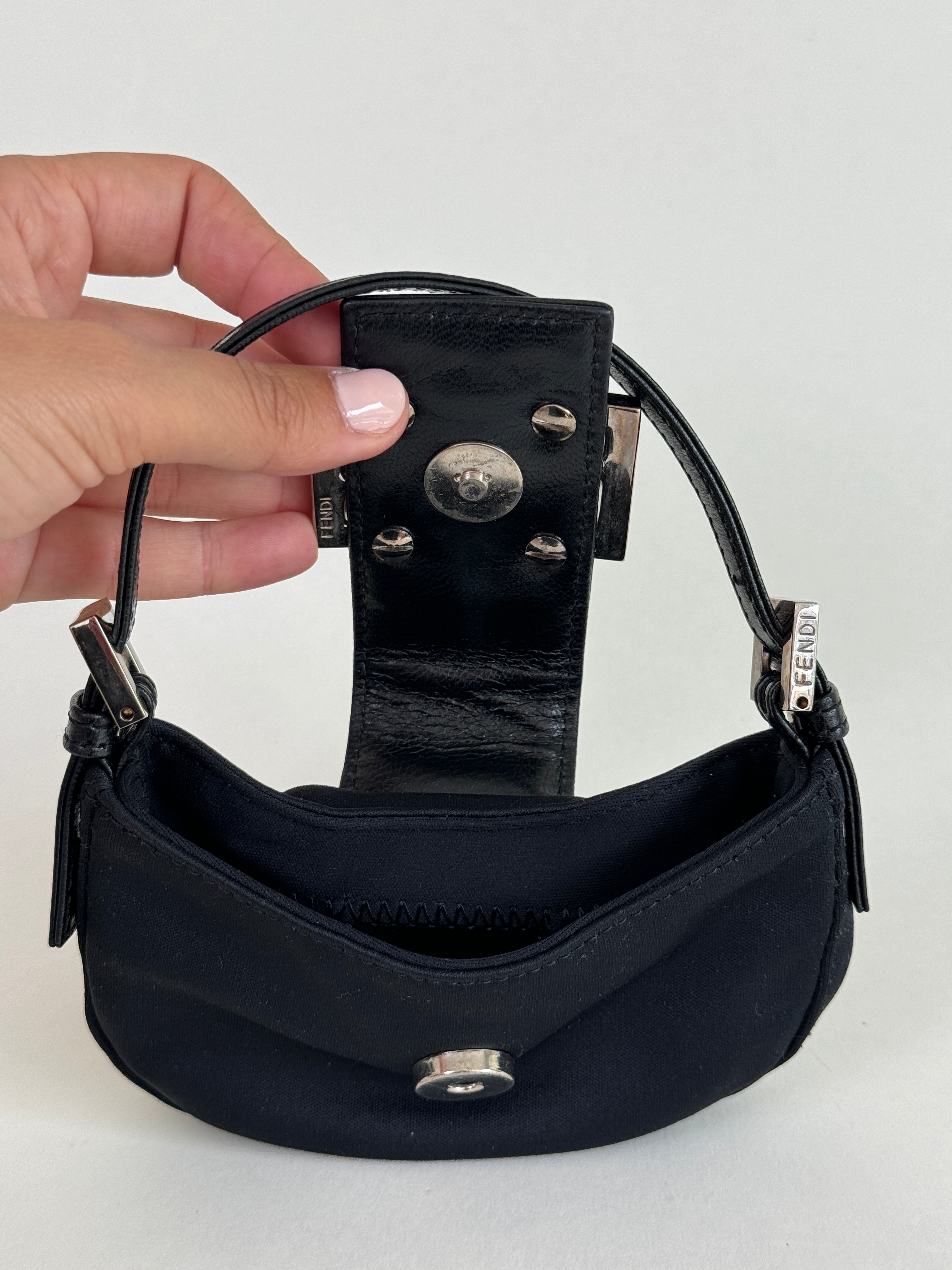 Fendi Black Mini Croissant Pochette