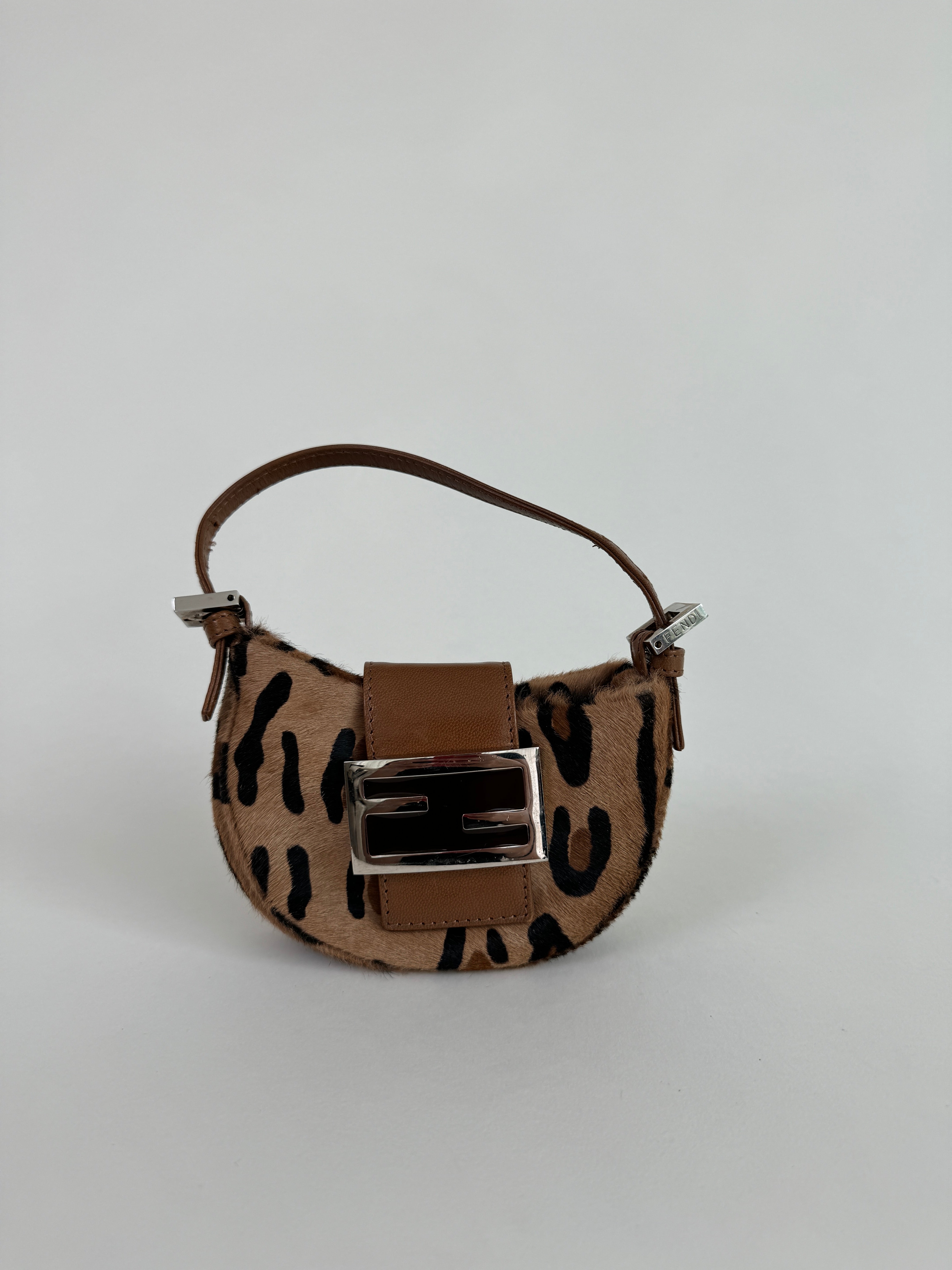 Fendi Leopard Print Mini Croissant Pochette