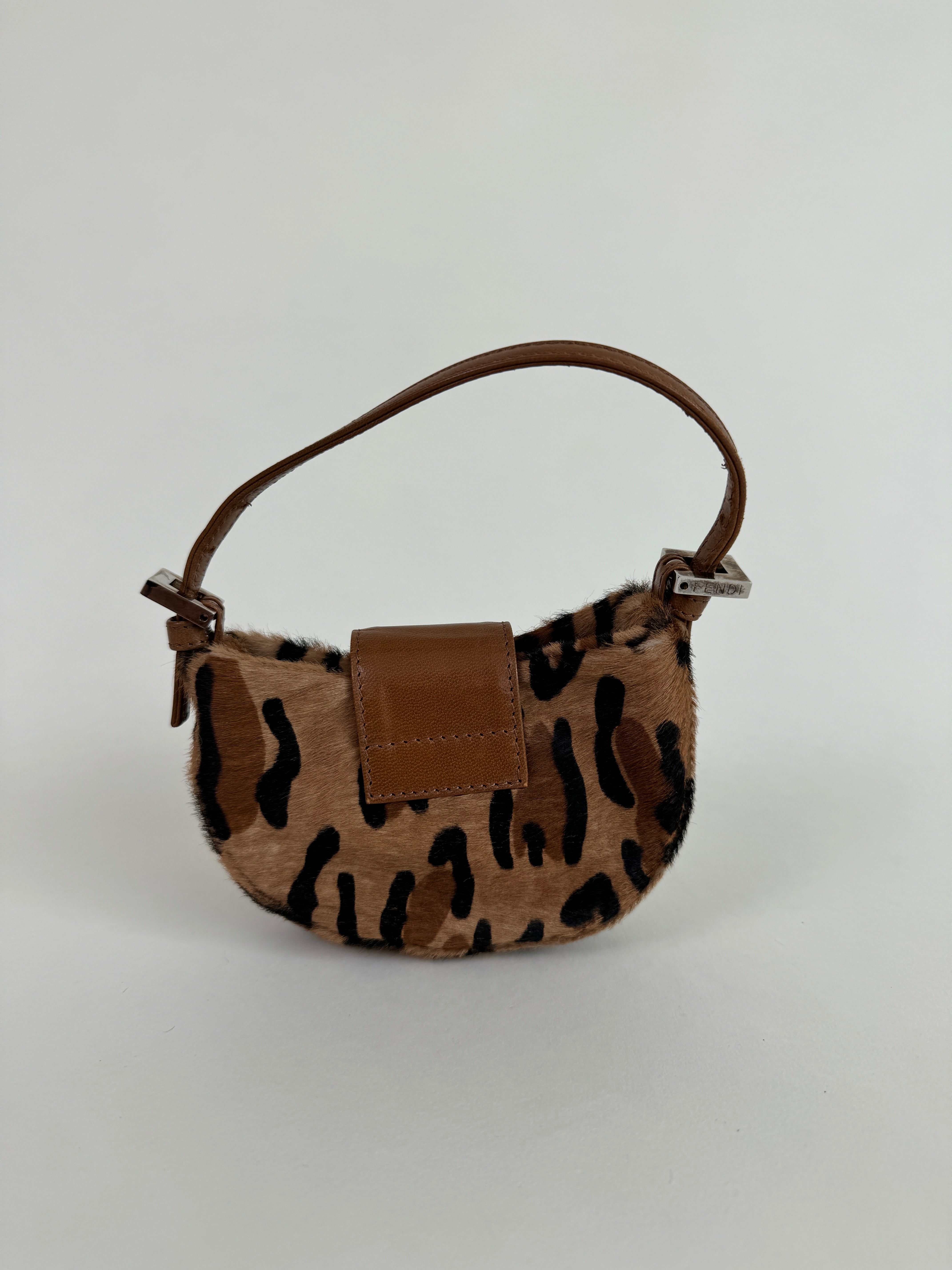 Fendi Leopard Print Mini Croissant Pochette