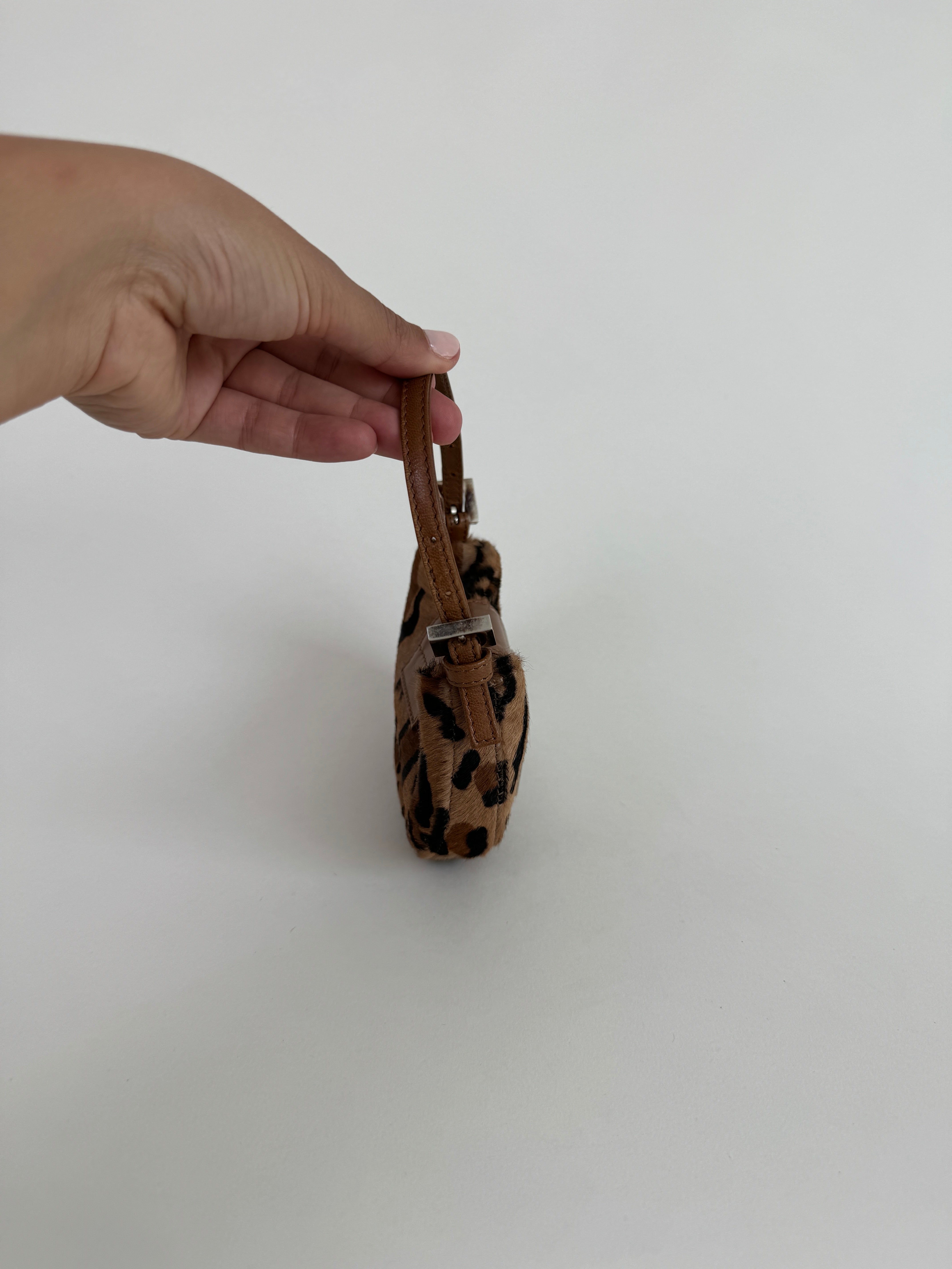 Fendi Leopard Print Mini Croissant Pochette