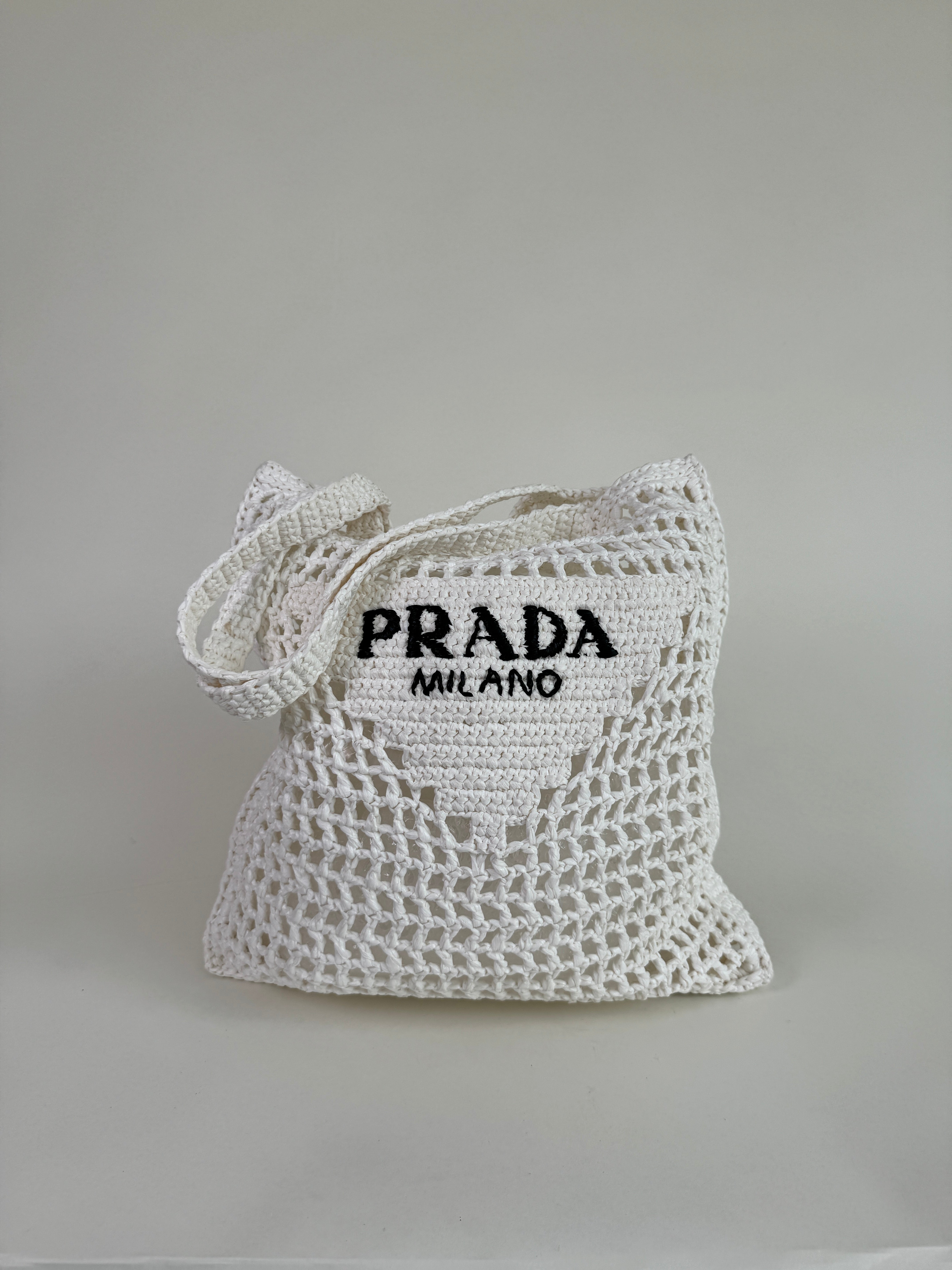 Prada Raffia Tote Bag