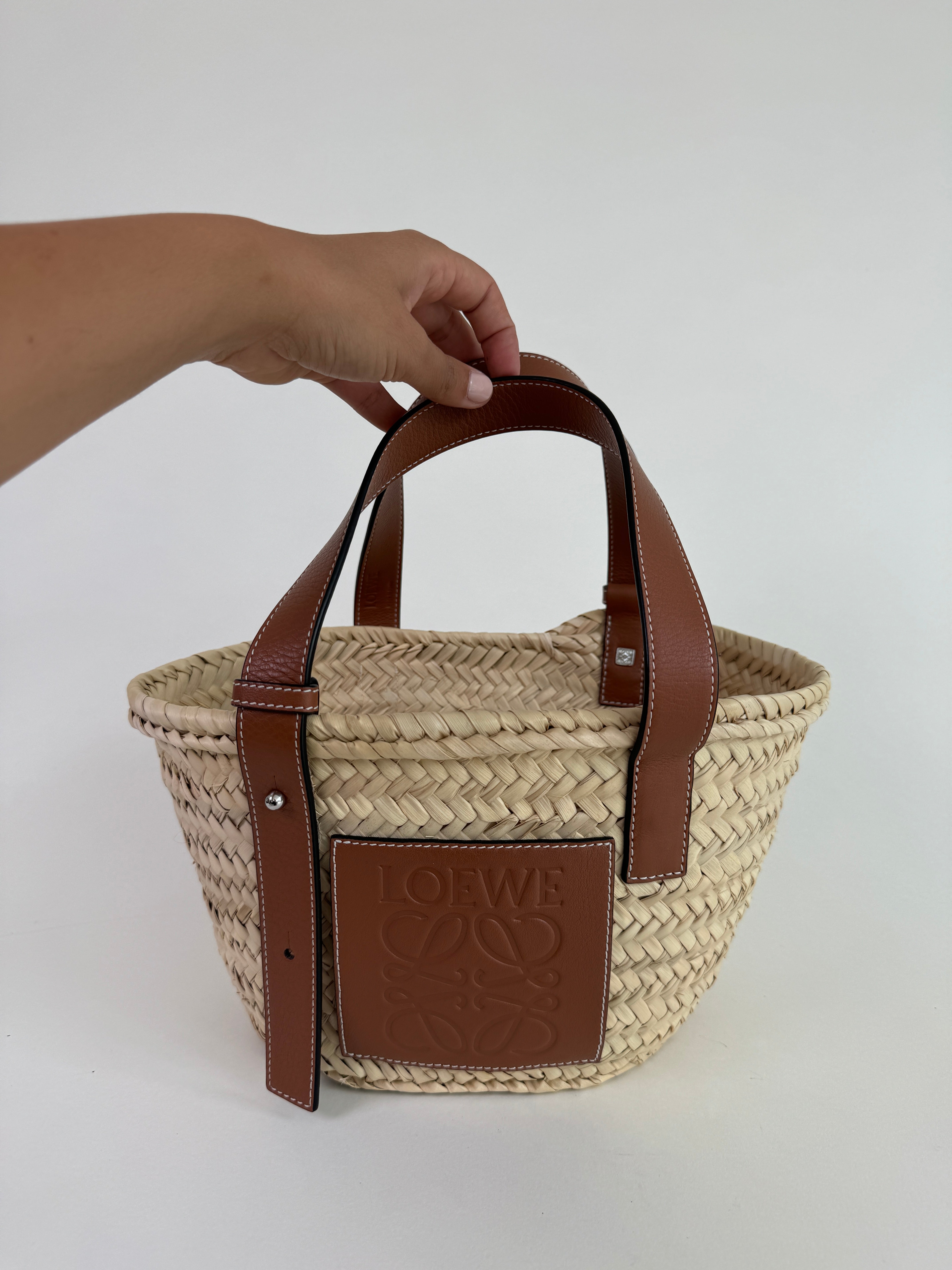 Loewe Small Woven Raffia Tote