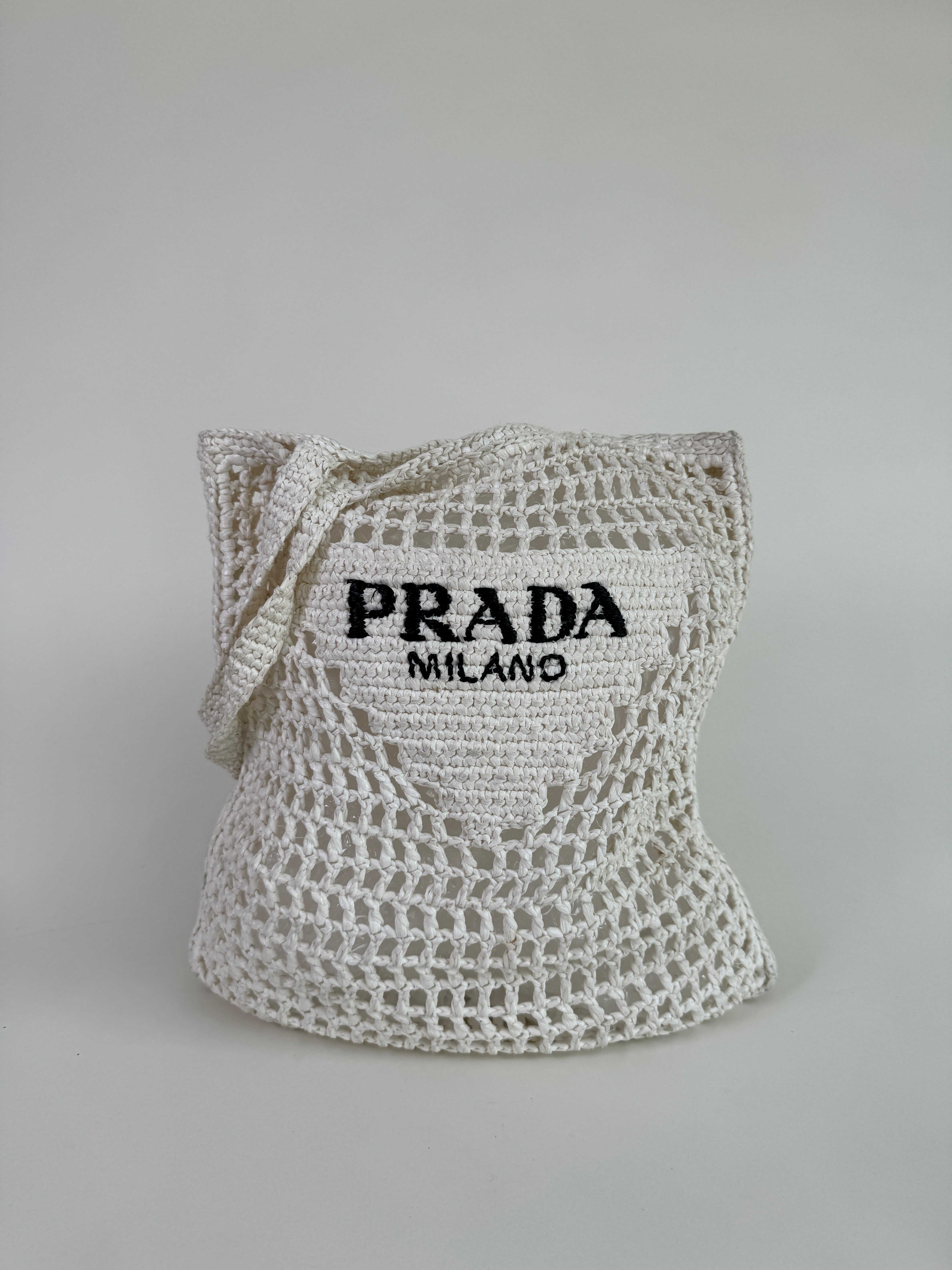 Prada Raffia Tote Bag