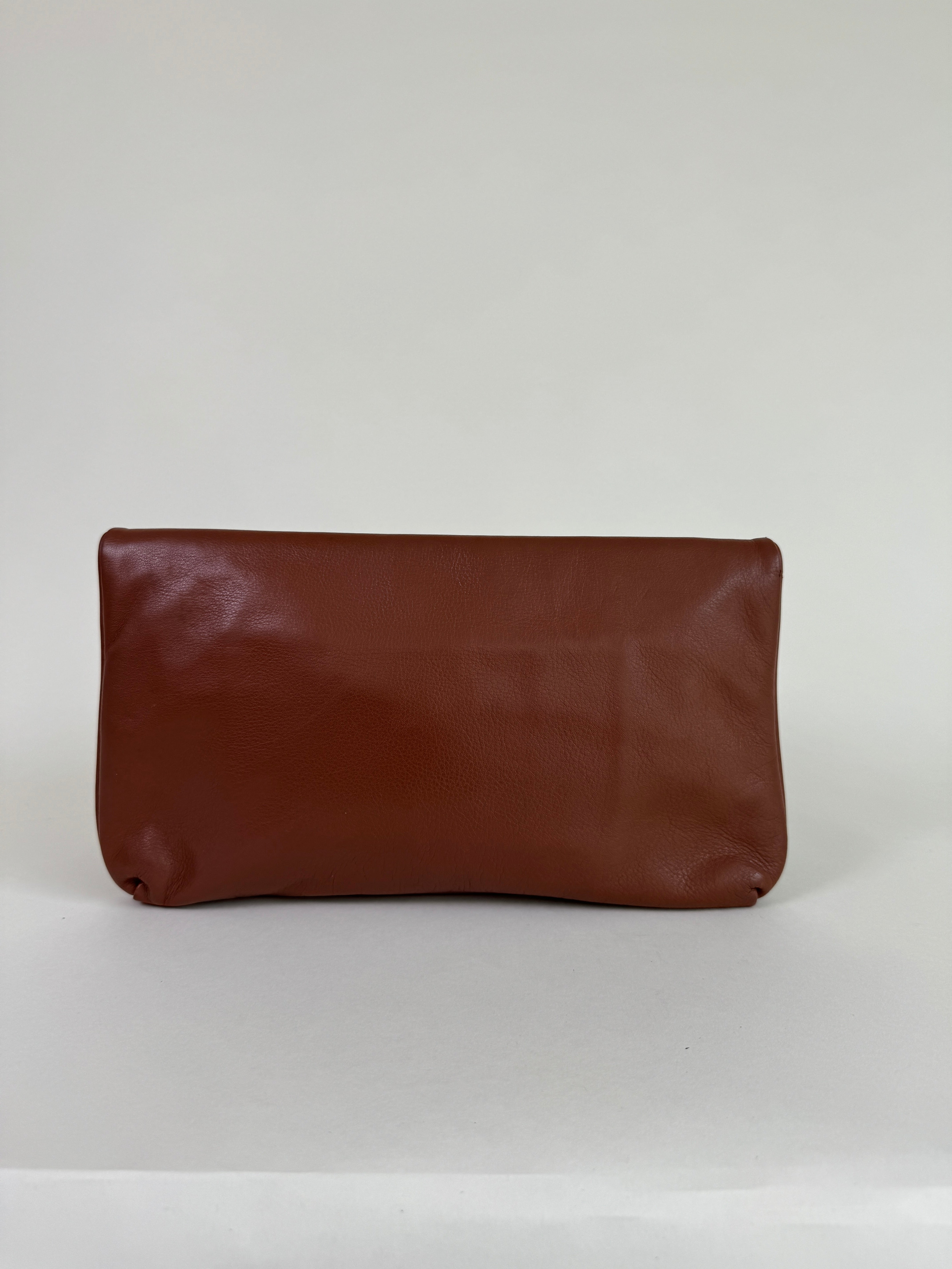 Celine Brown Leather Calfskin Clutch