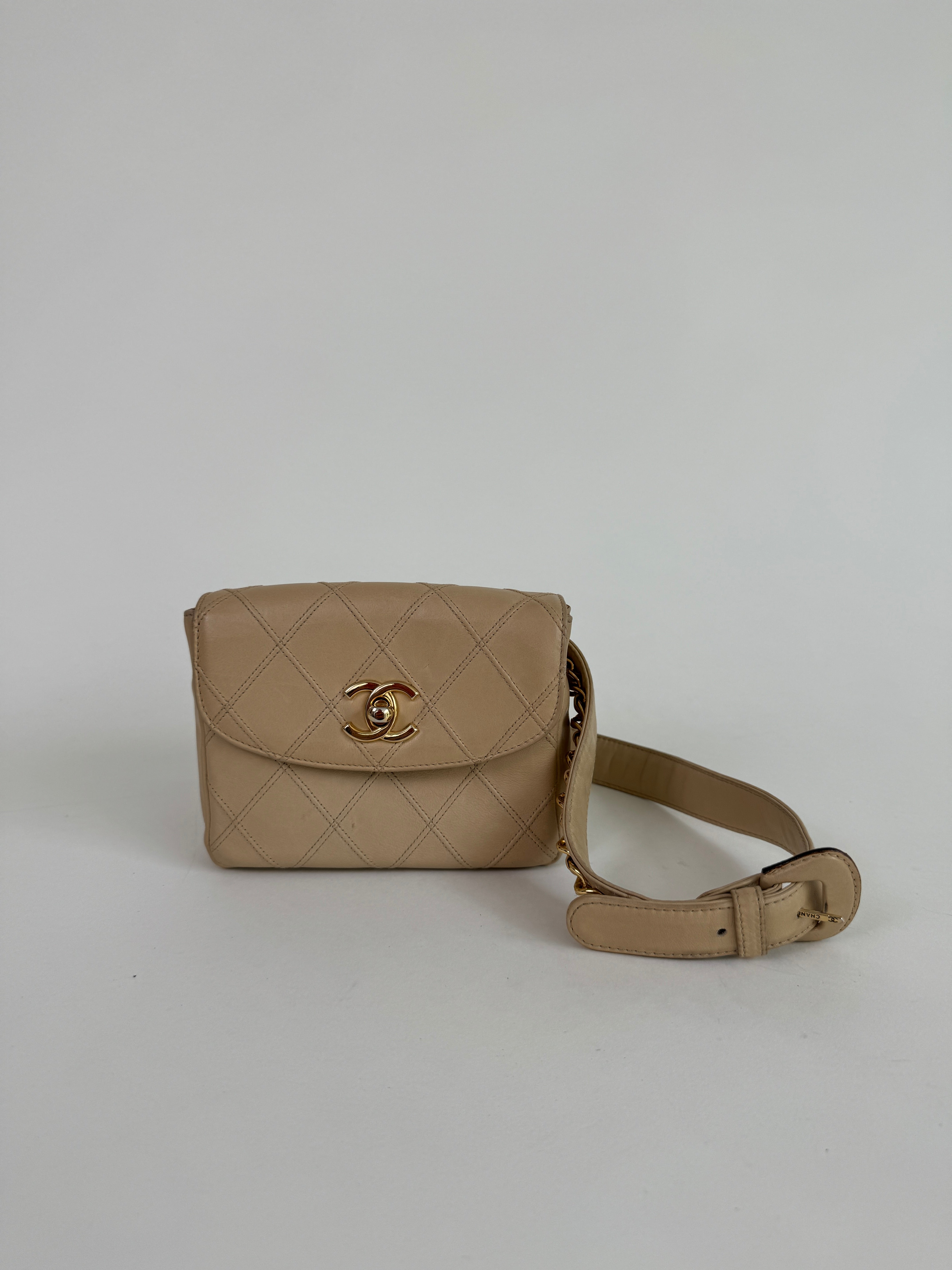 Chanel Tan Leather Madmoiselle Belt Bag