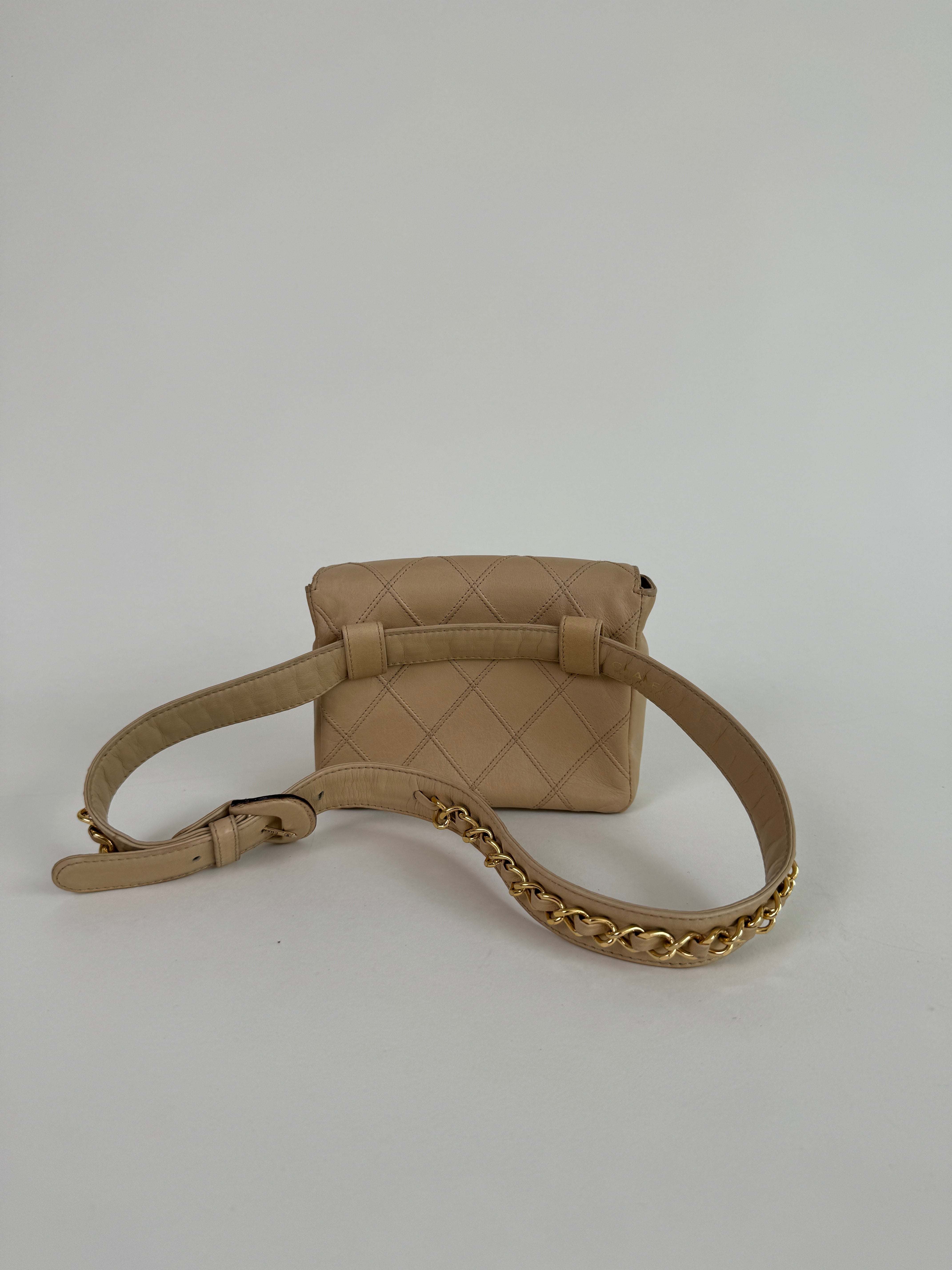 Chanel Tan Leather Madmoiselle Belt Bag