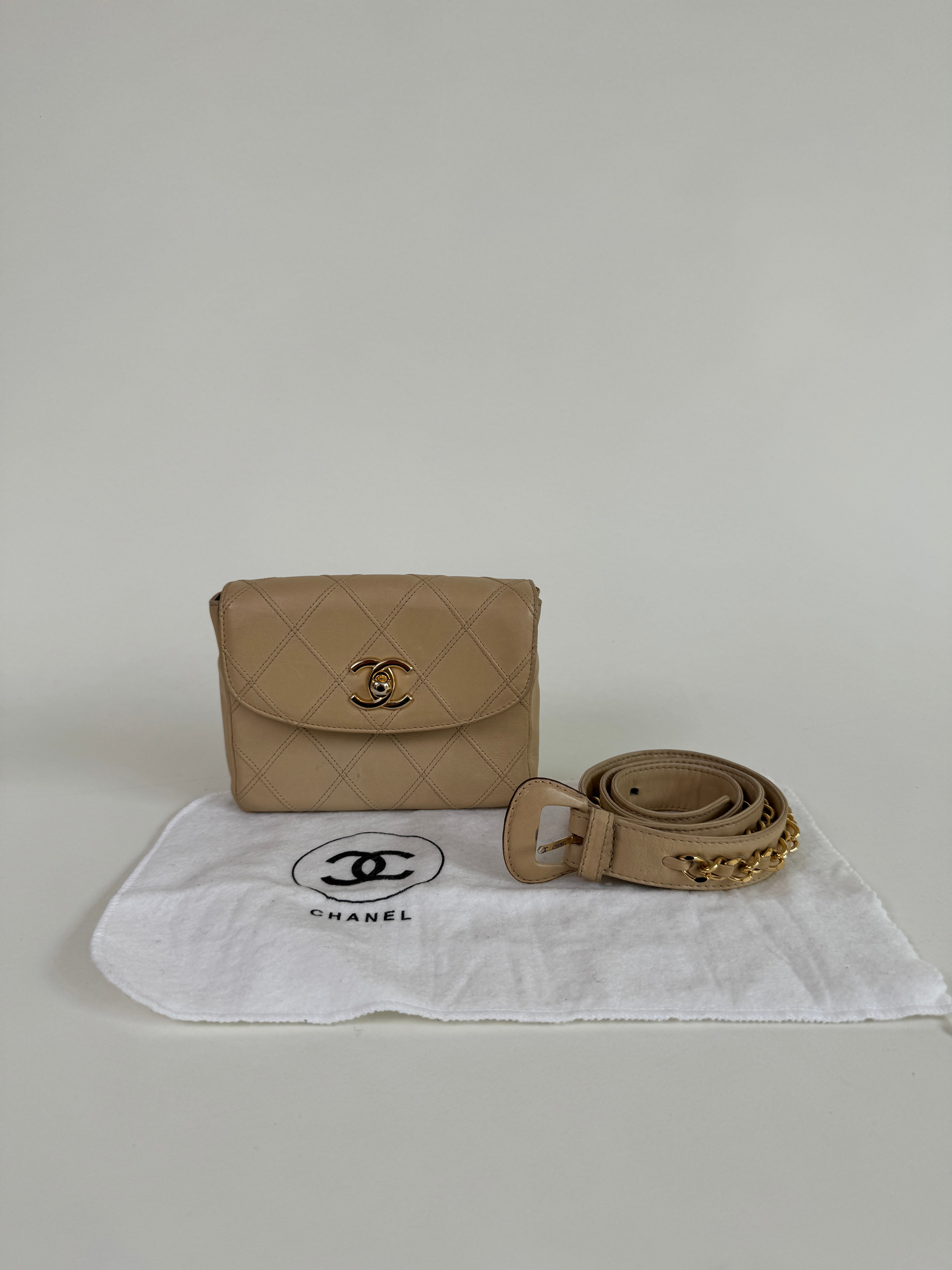 Chanel Tan Leather Madmoiselle Belt Bag