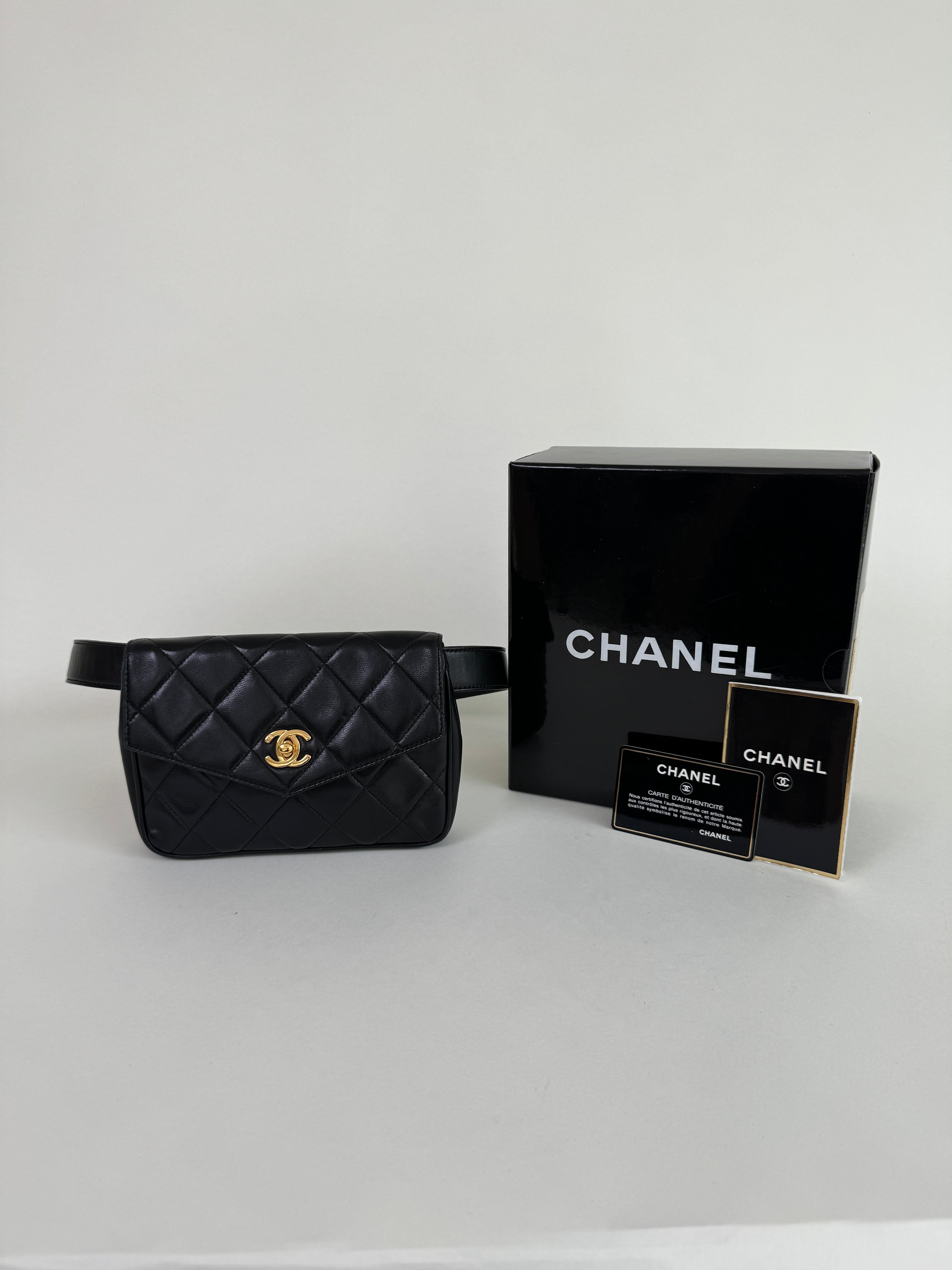 Chanel Black Quilted Lambskin CC Belt Bag