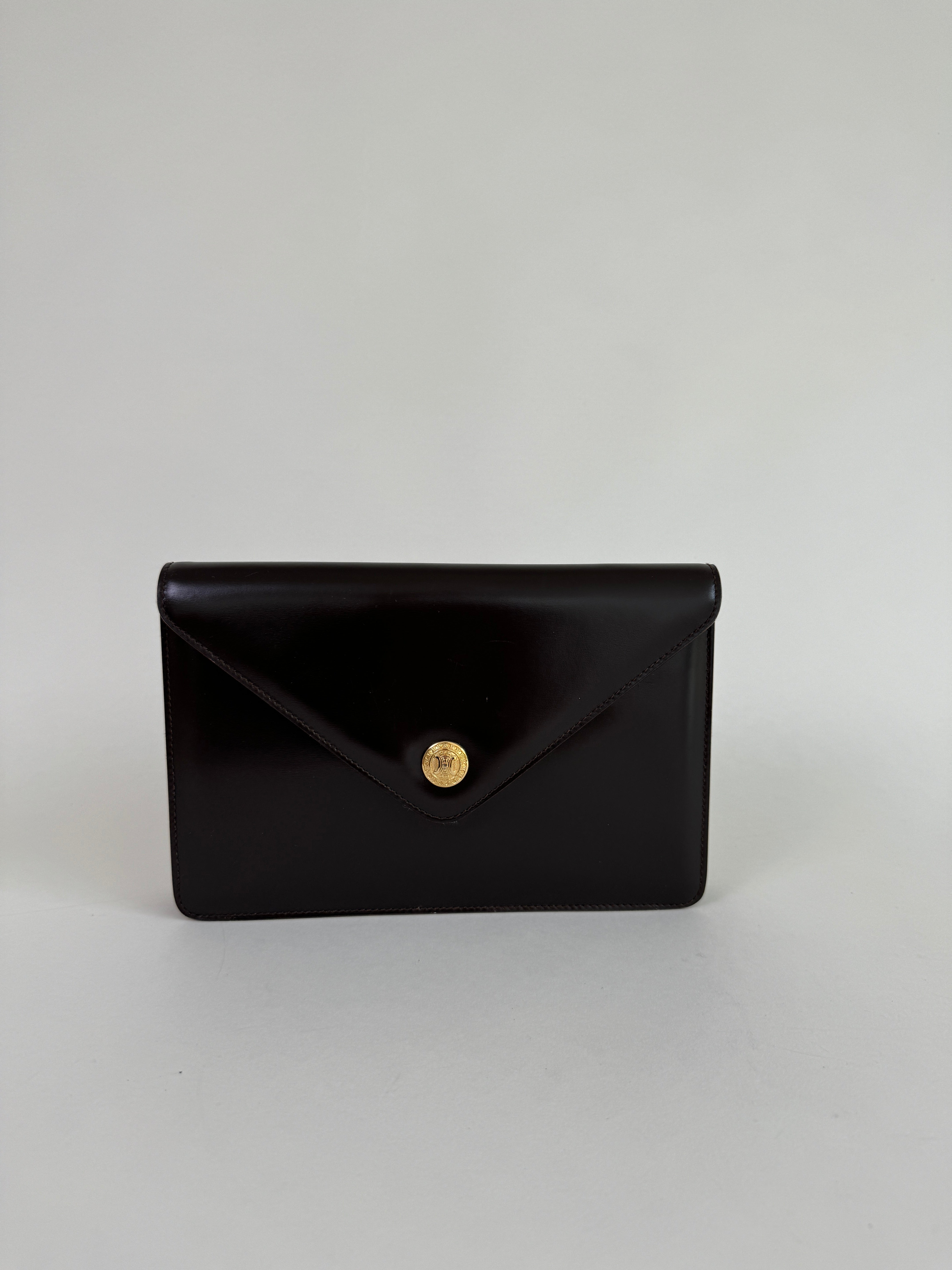 Celine Brown Leather Clutch